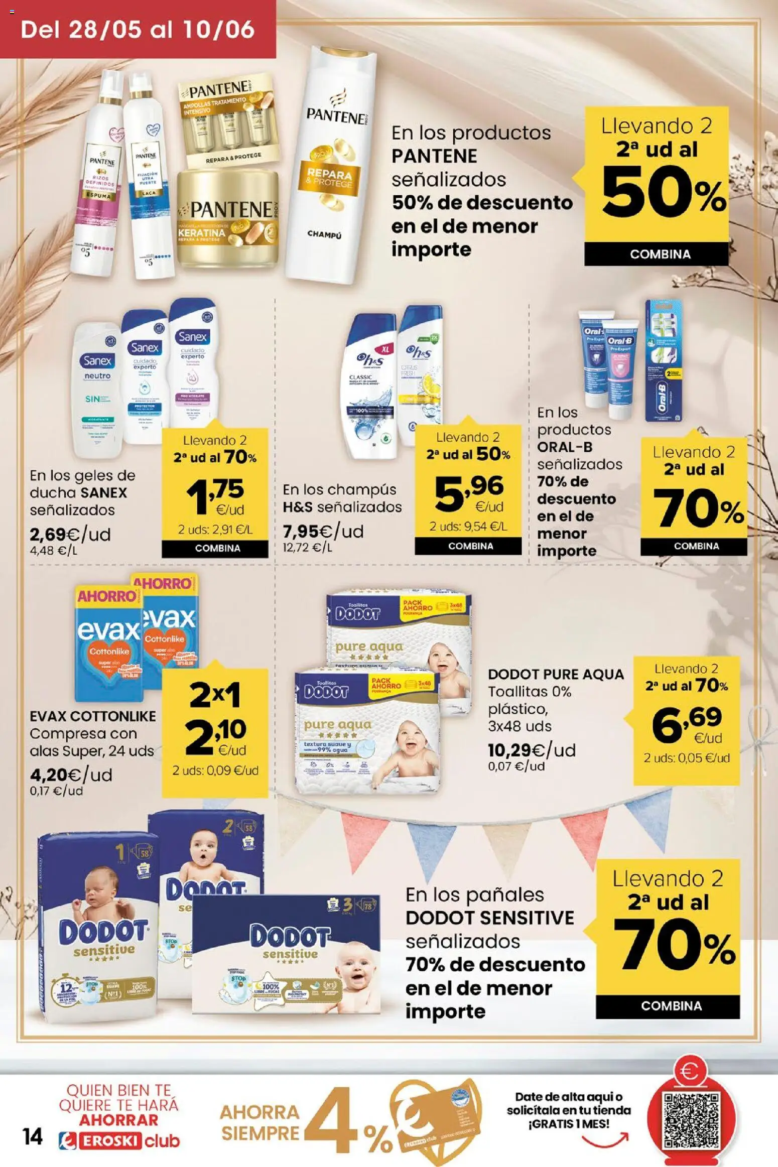 Eroski Miramos por ti! │ válido desde el 28.05.2026 | Página: 14 | Productos: Champú, Té, Ducha