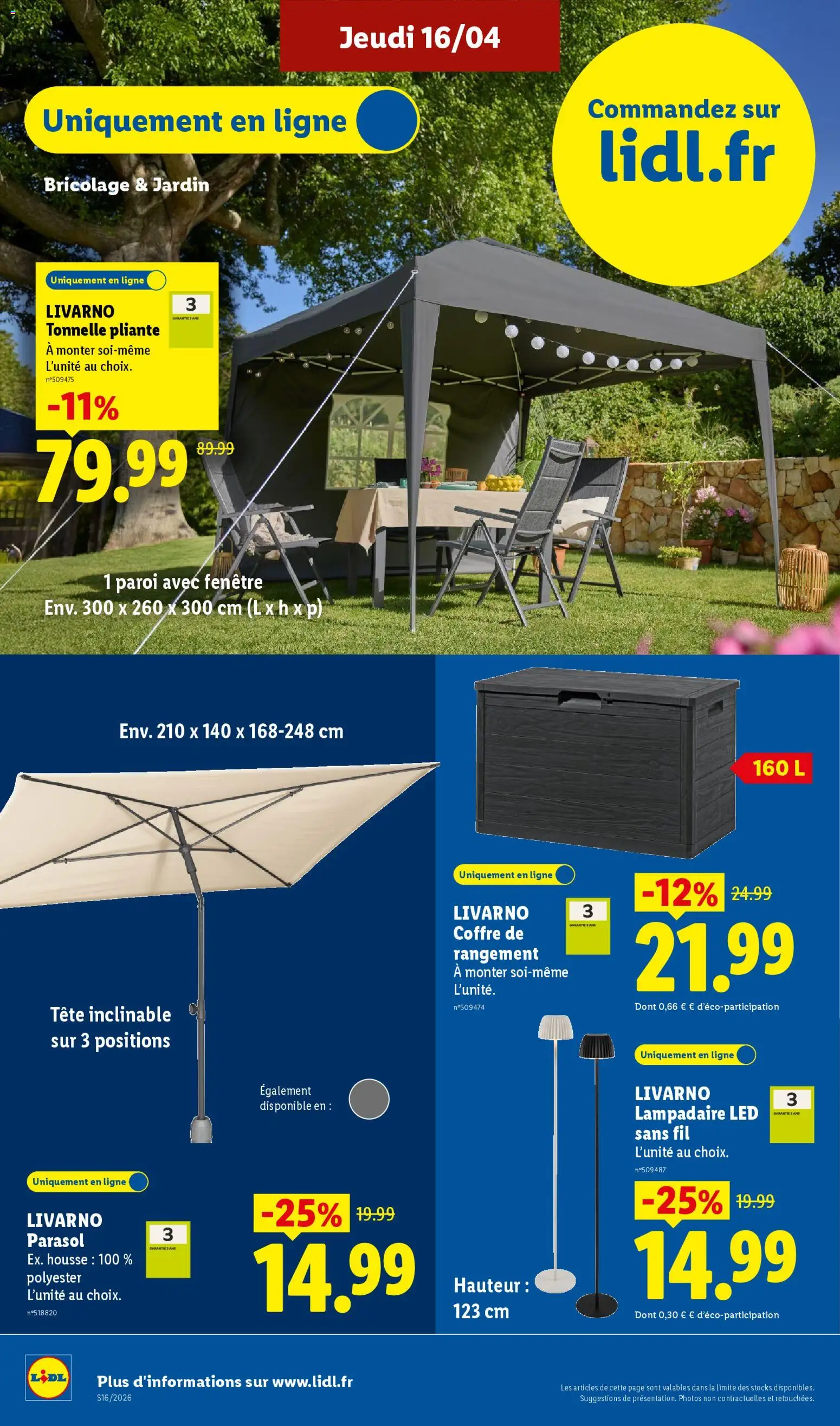 {H1} | Page: 40 | Produits: Tonnelle pliante, Tonnelle, Coffre de rangement, Parasol