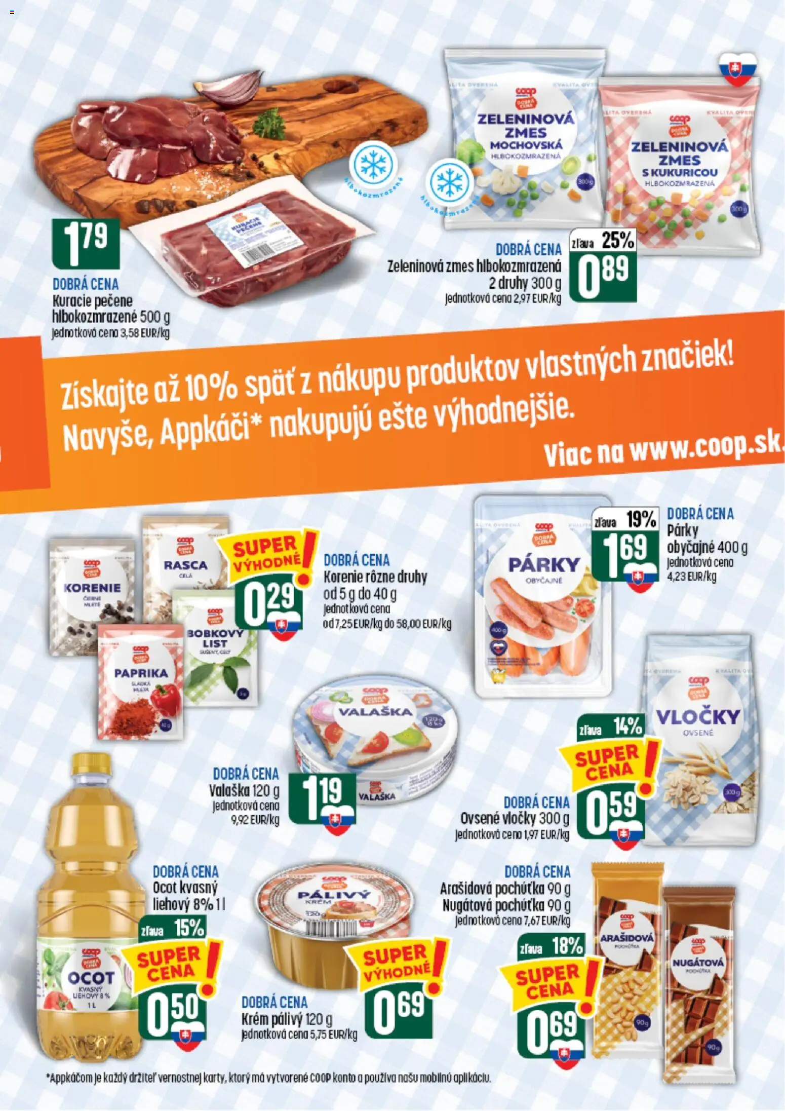 Nové COOP Jednota akcie – leták je platný od 26.08.2026 | Strana: 11 | Produkty: Paprika, Vločky, Párky, Ocot