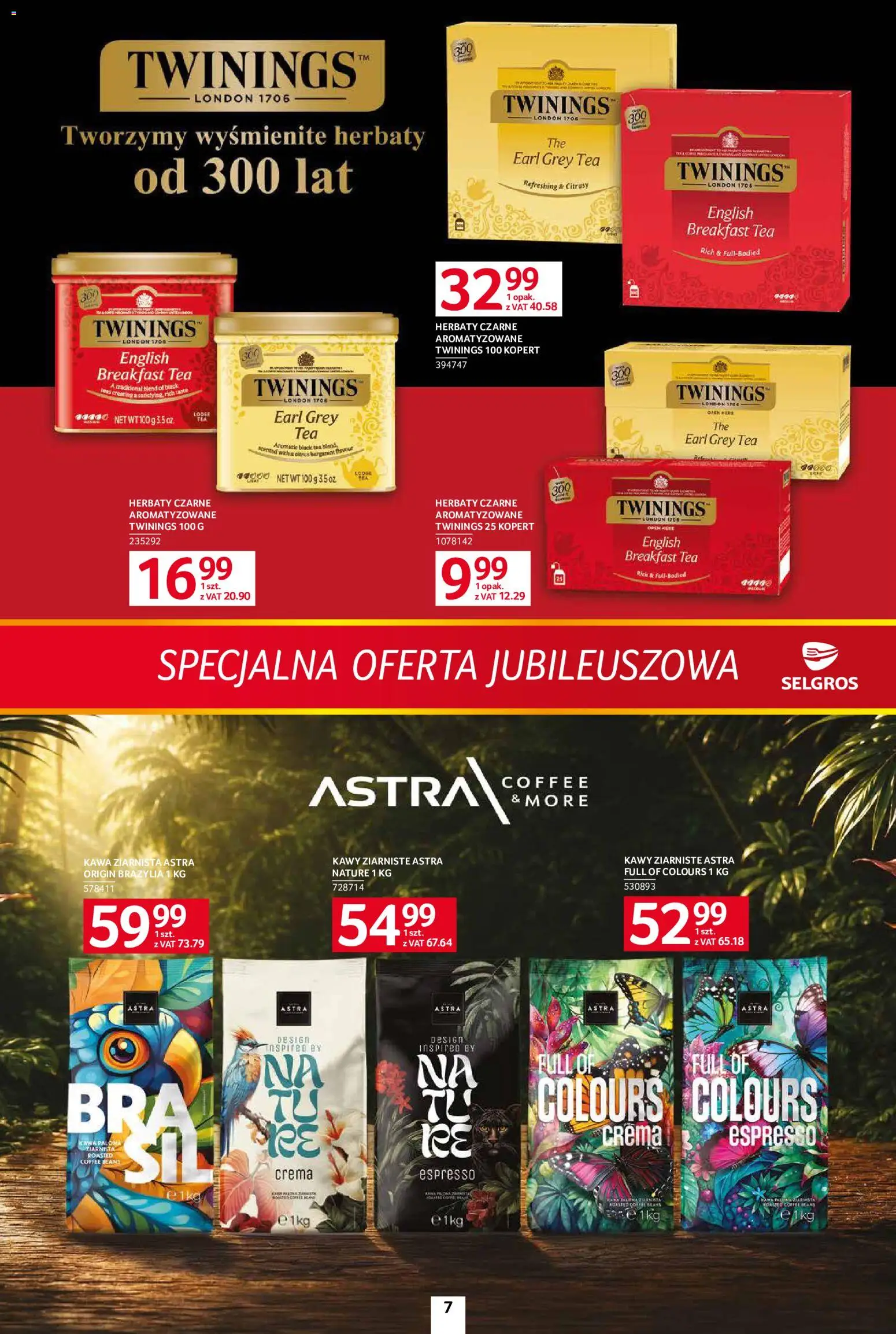 Selgros cash&carry gazetka - Specjalna oferta jubileuszowa od 10.09.2026 | Strona: 7 | Produkty: Earl Grey, Kawa ziarnista, Kawa