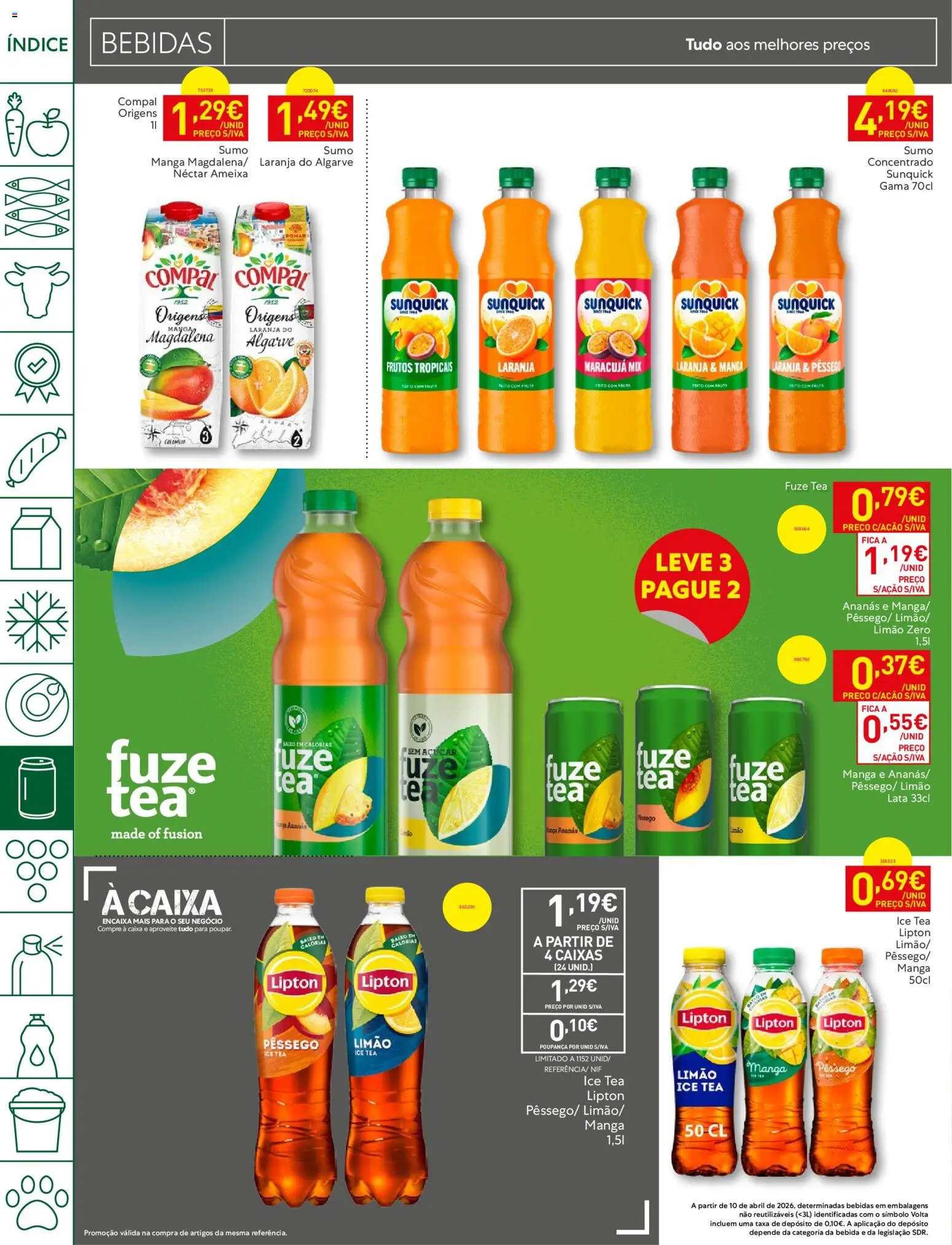 Recheio folheto │ válido de 23/06/2026 | Página: 24 | Produtos: Caixa, Sumo, Açúcar, Bebida