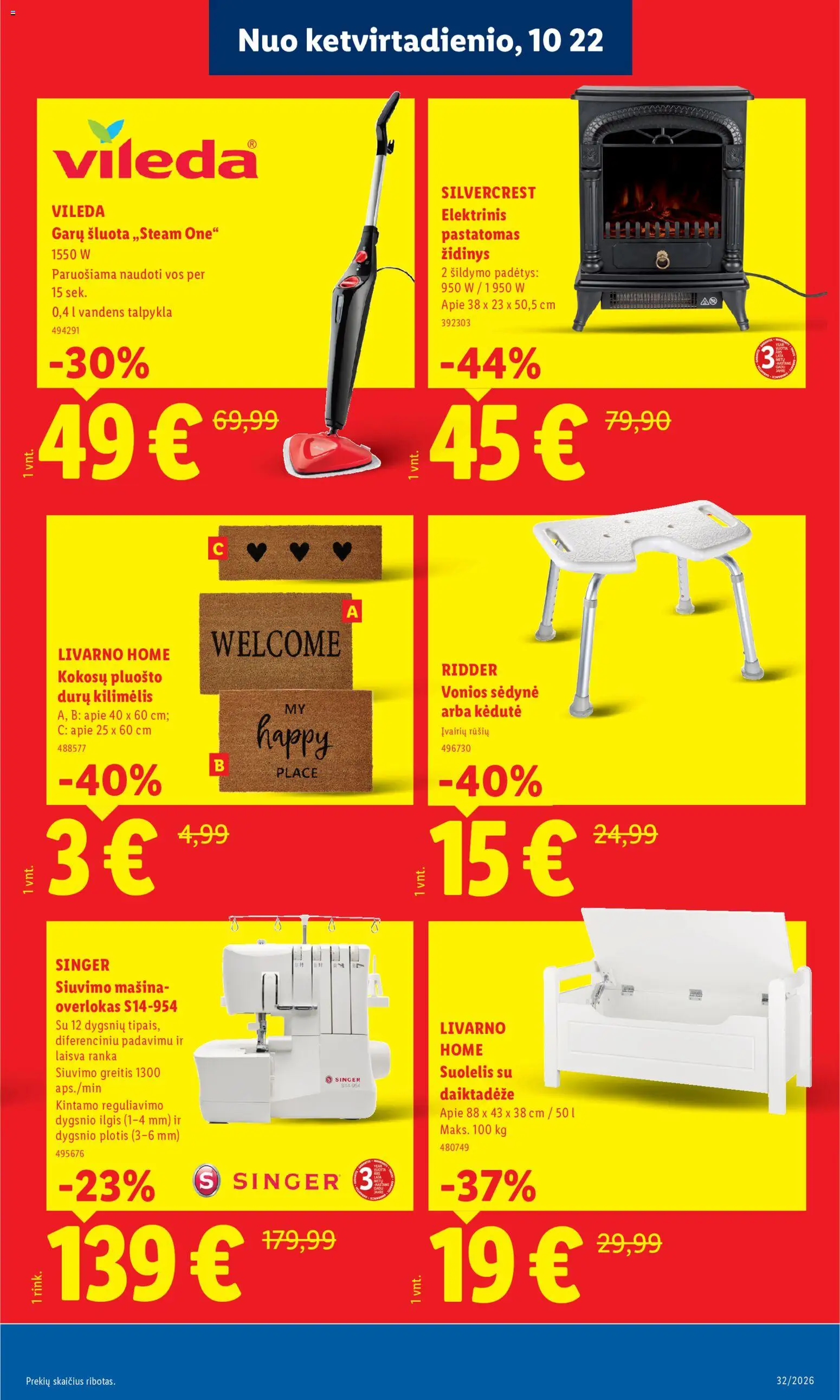 LIDL akcijos nuo 2026.10.22 | Puslapis: 5 | Prekių: Kilimėlis