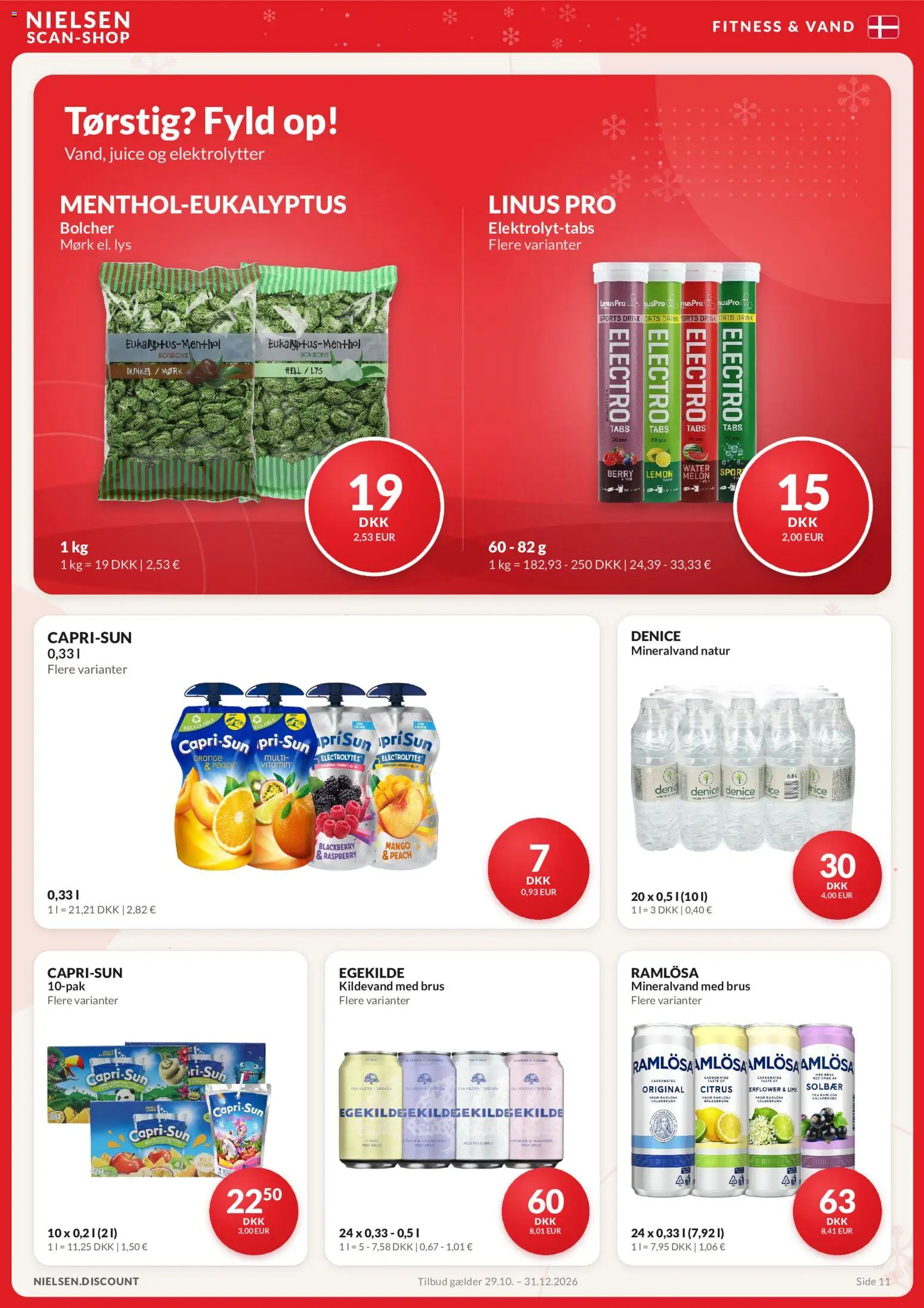 Nielsen Discount tilbudsavis – gyldig fra 29/10/2026 | Side: 11 | Produkter: Juice, Lime, Mineralvand, Solbær