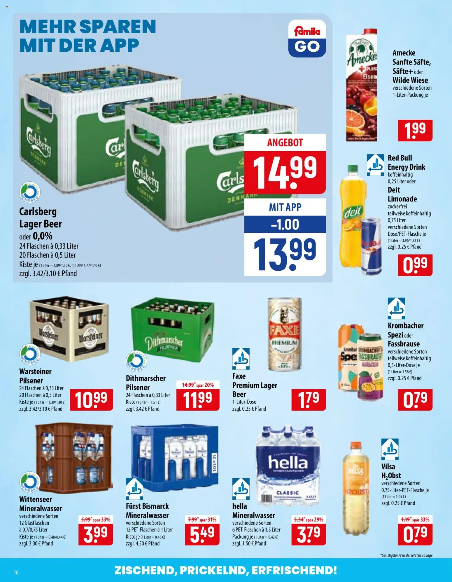 Famila Prospekt – gültig ab 19.10.2026 | Seite: 16 | Produkte: Energy, Mineralwasser, Hella, Krombacher