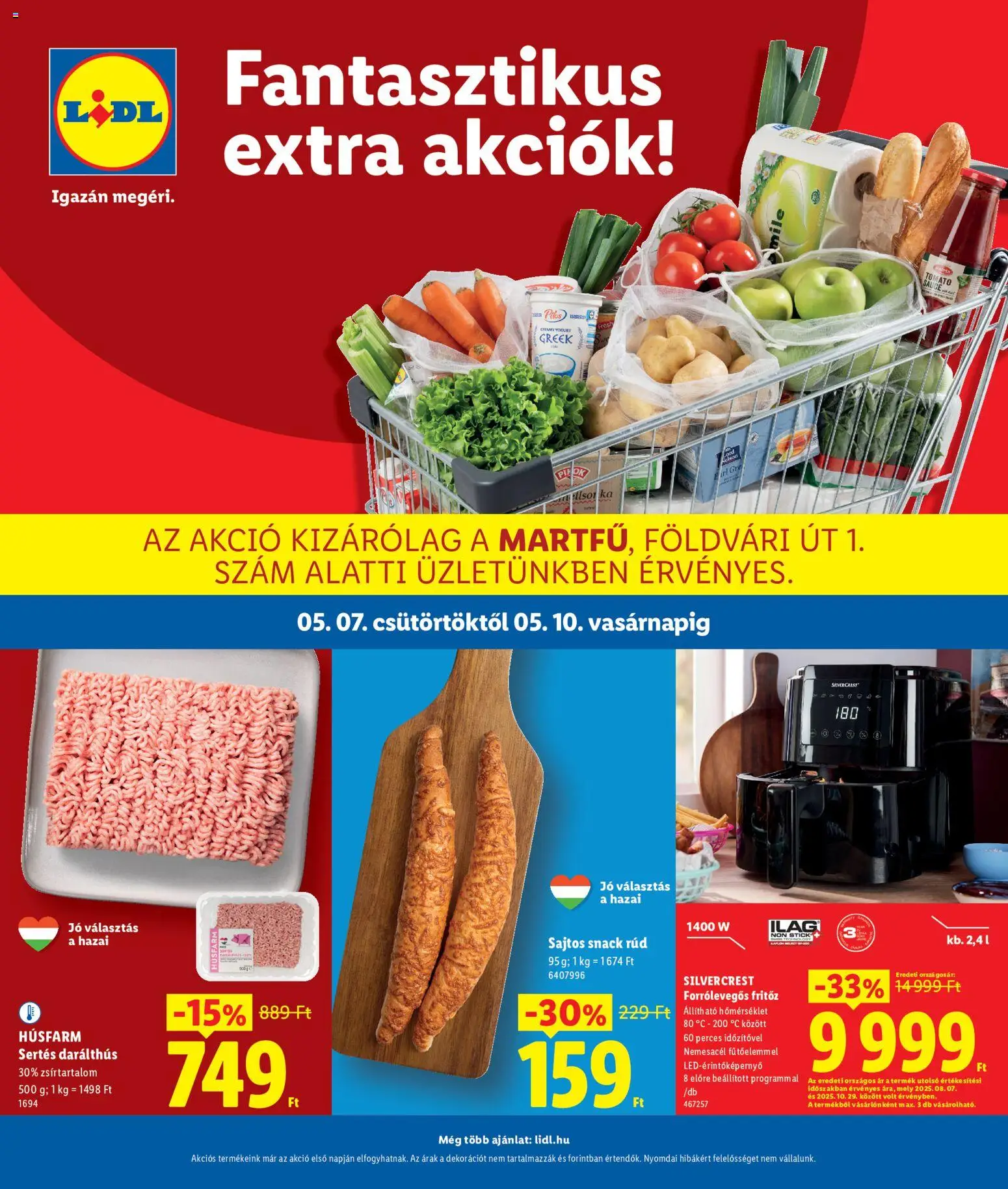 Lidl akciós ujság - amely érvényes a következő dátumtól: 07.05.2026 | Oldal: 1 | Termékek: Fritőz
