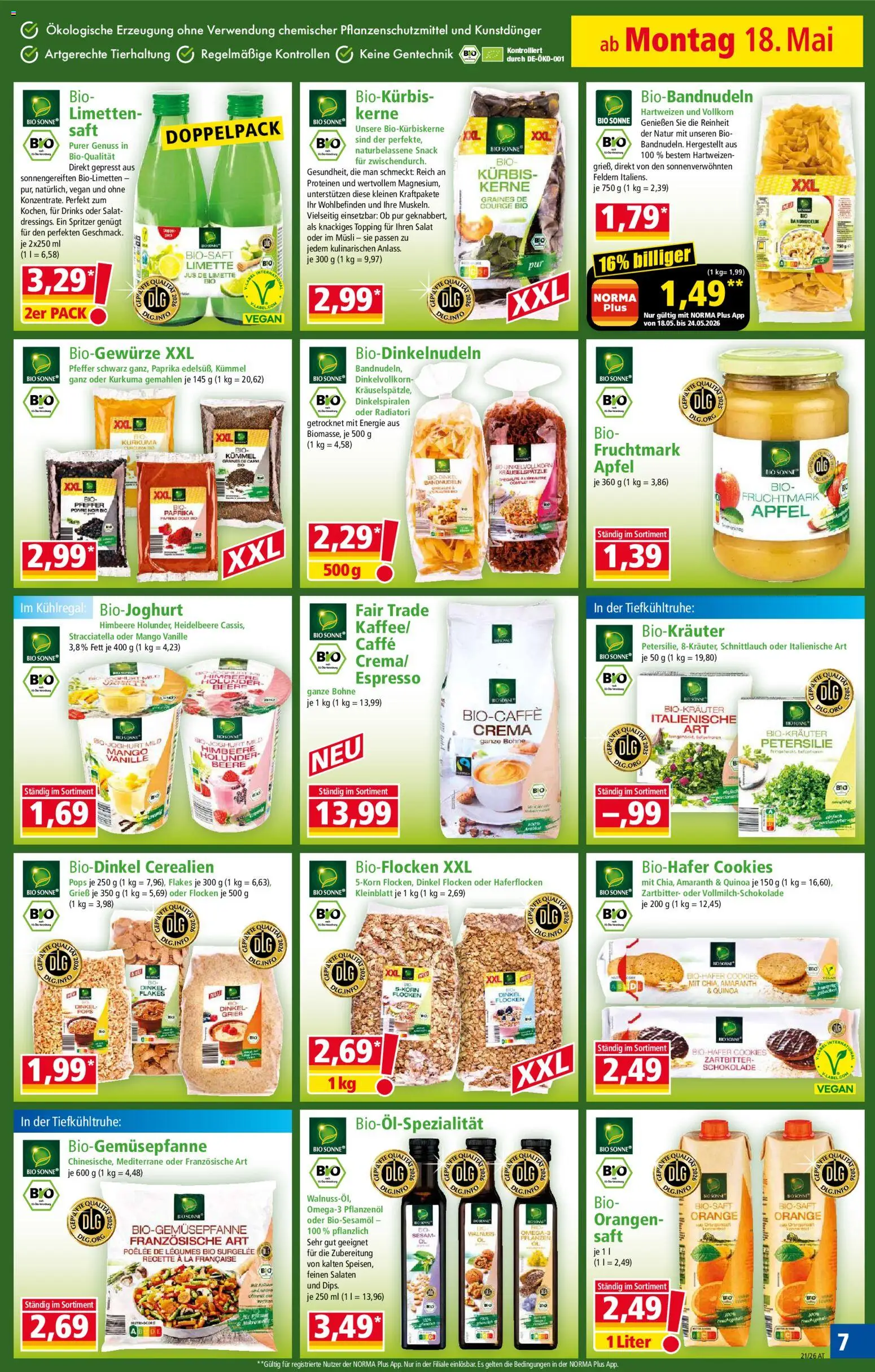 Norma Flugblatt gültig ab 18.05.2026 | Seite: 7 | Produkte: Matériel de rangement Fitness, Petersilie, Schokolade, Orangen