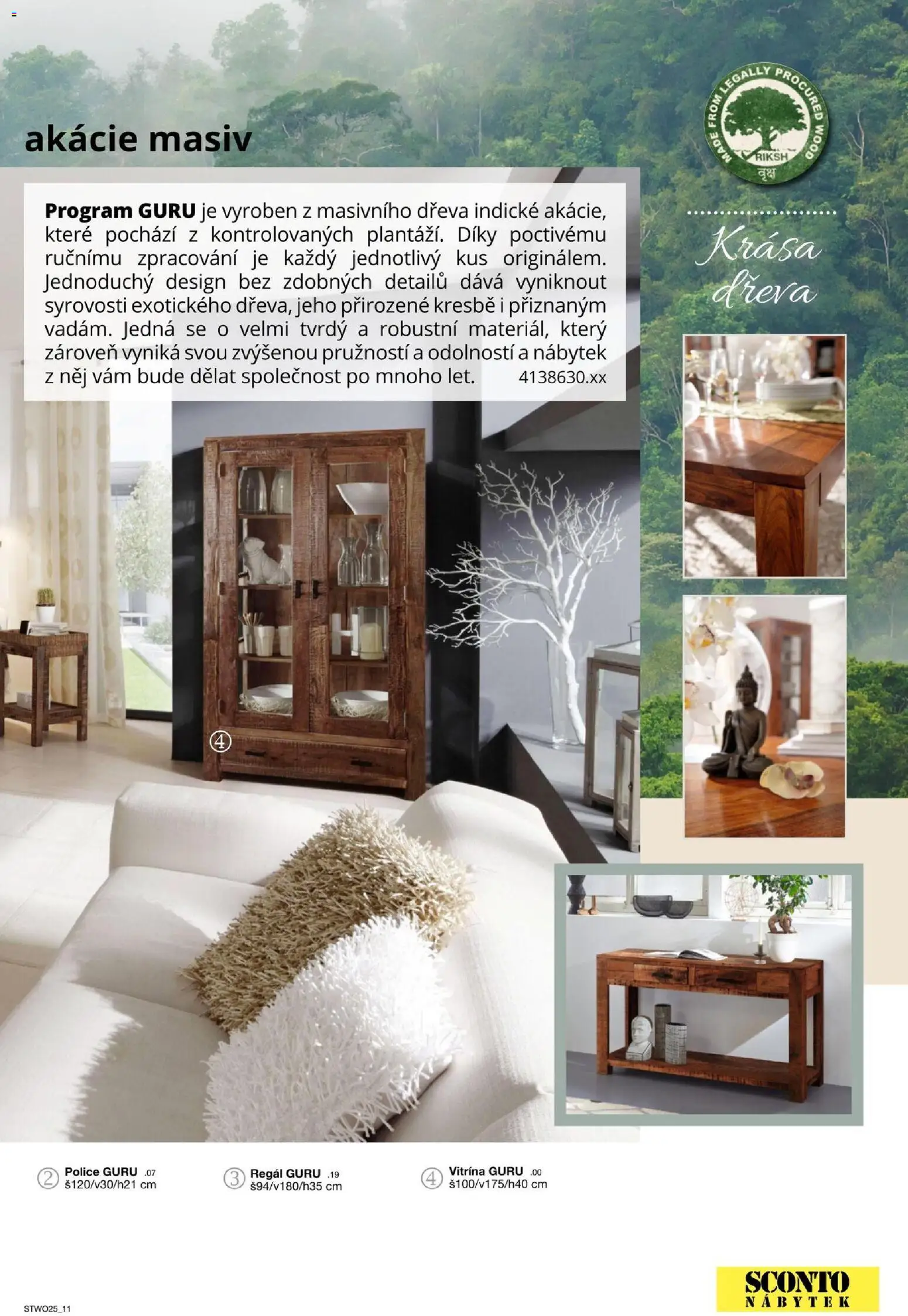 Sconto nábytek katalog - Nábytek z masivu od 01.01.2026 | Strana: 11 | Produkty: Vitrína, Nábytek, Regál, Police