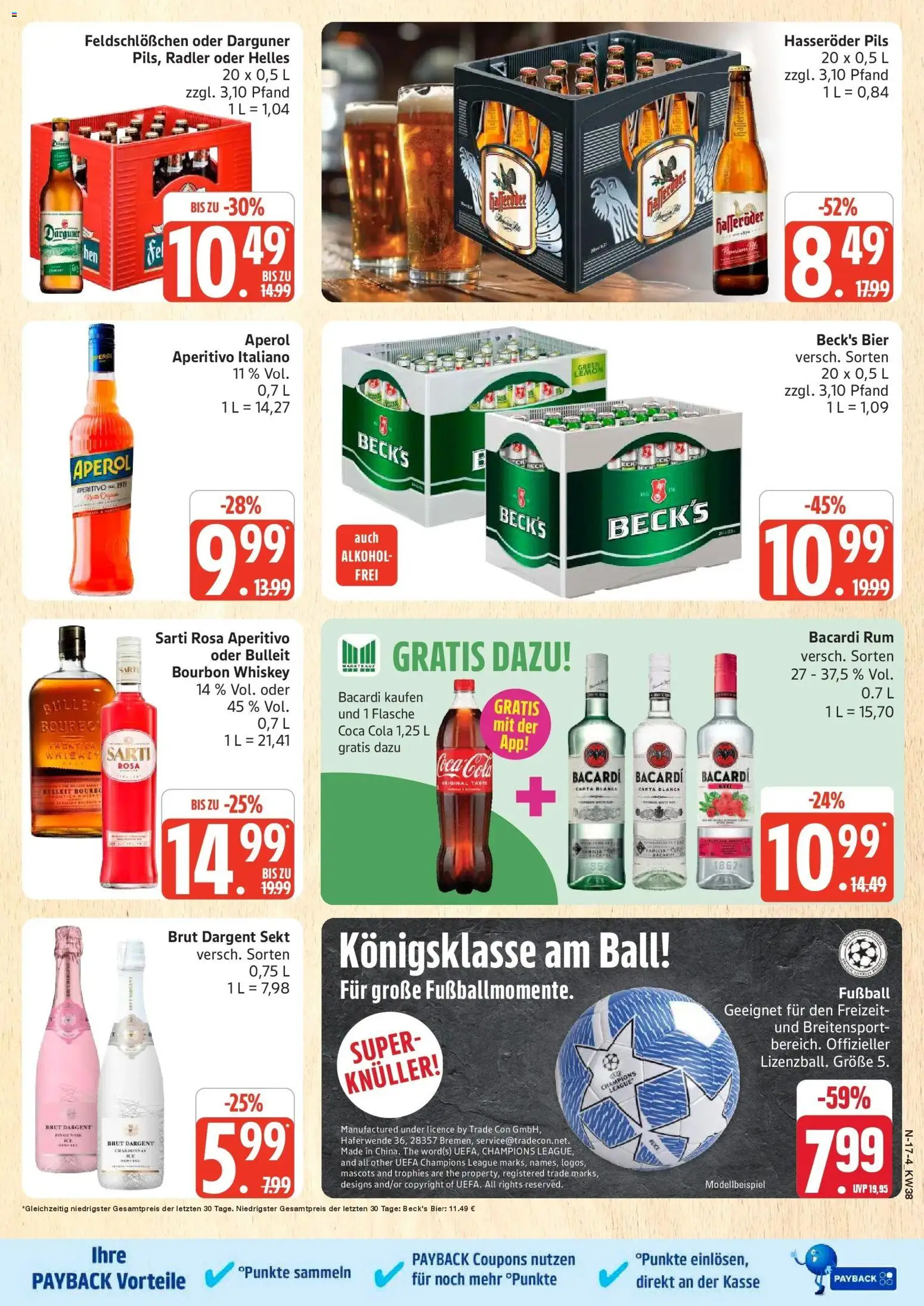 Marktkauf Prospekt Neuenkirchen (ab 14.09.2026) » Angebote online | Seite: 17 | Produkte: Cola, Sekt, Fußball, Radler