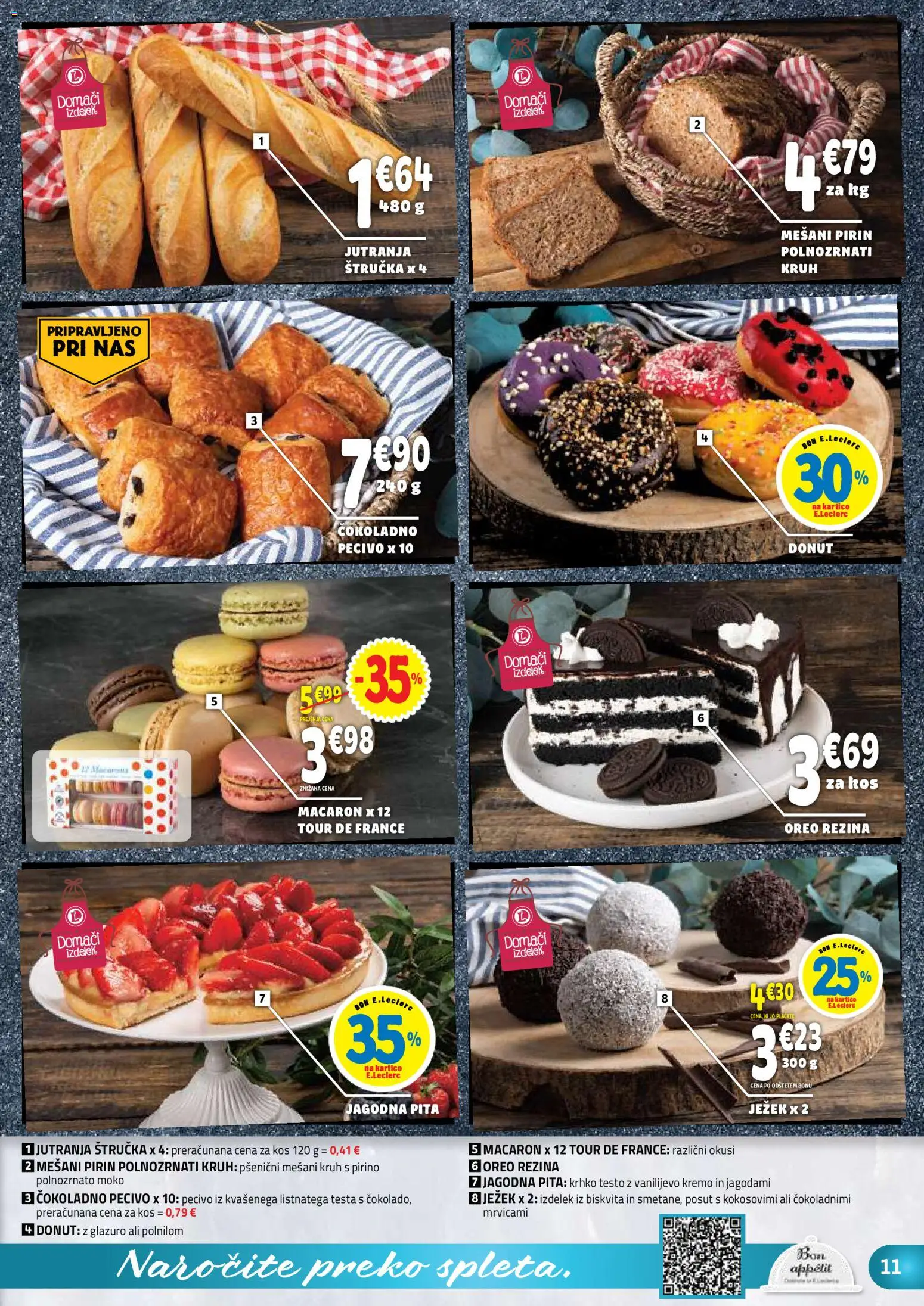 Novi E.leclerc katalog ponudbe – veljaven od 22.07.2026 | Stran: 11 | Izdelki: Štručka, Pita, Kos, Kruh