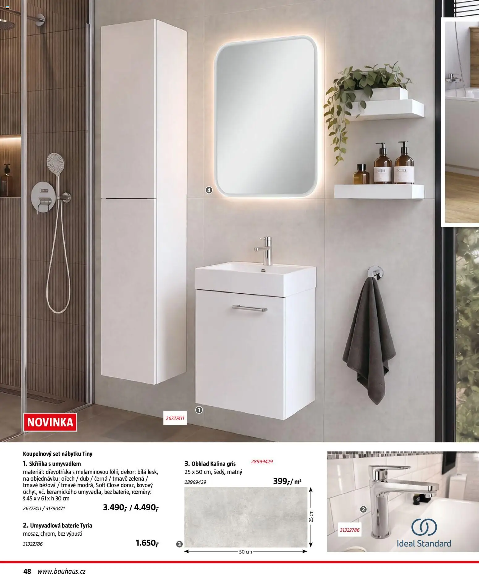 Katalog Sanita od 29.09.2026 | Strana: 48 | Produkty: Skříňka, Baterie, Koupelnový set