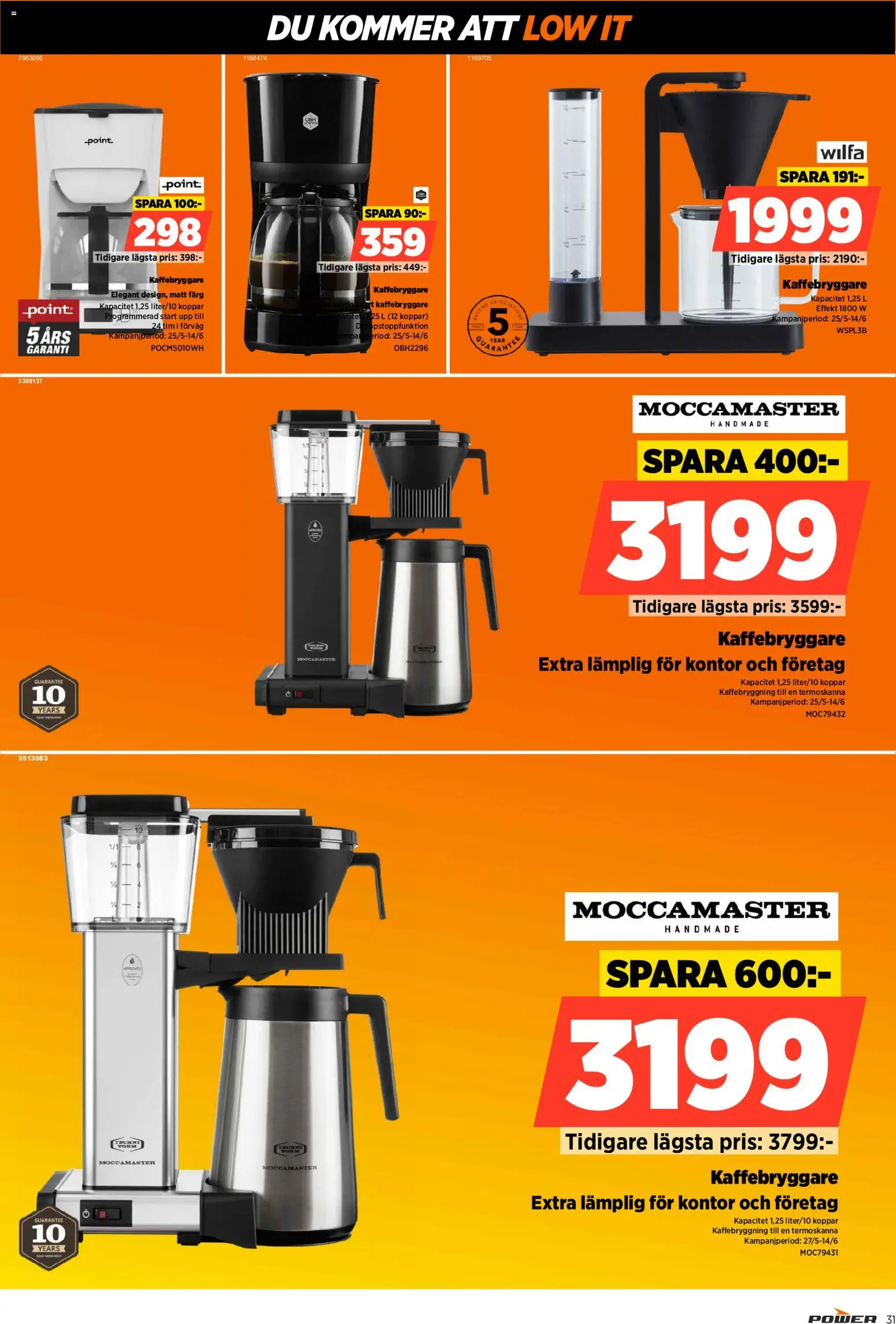 Power reklamblad aktuell från 01.06.2026 | Sida: 31 | Produkter: Kaffebryggare