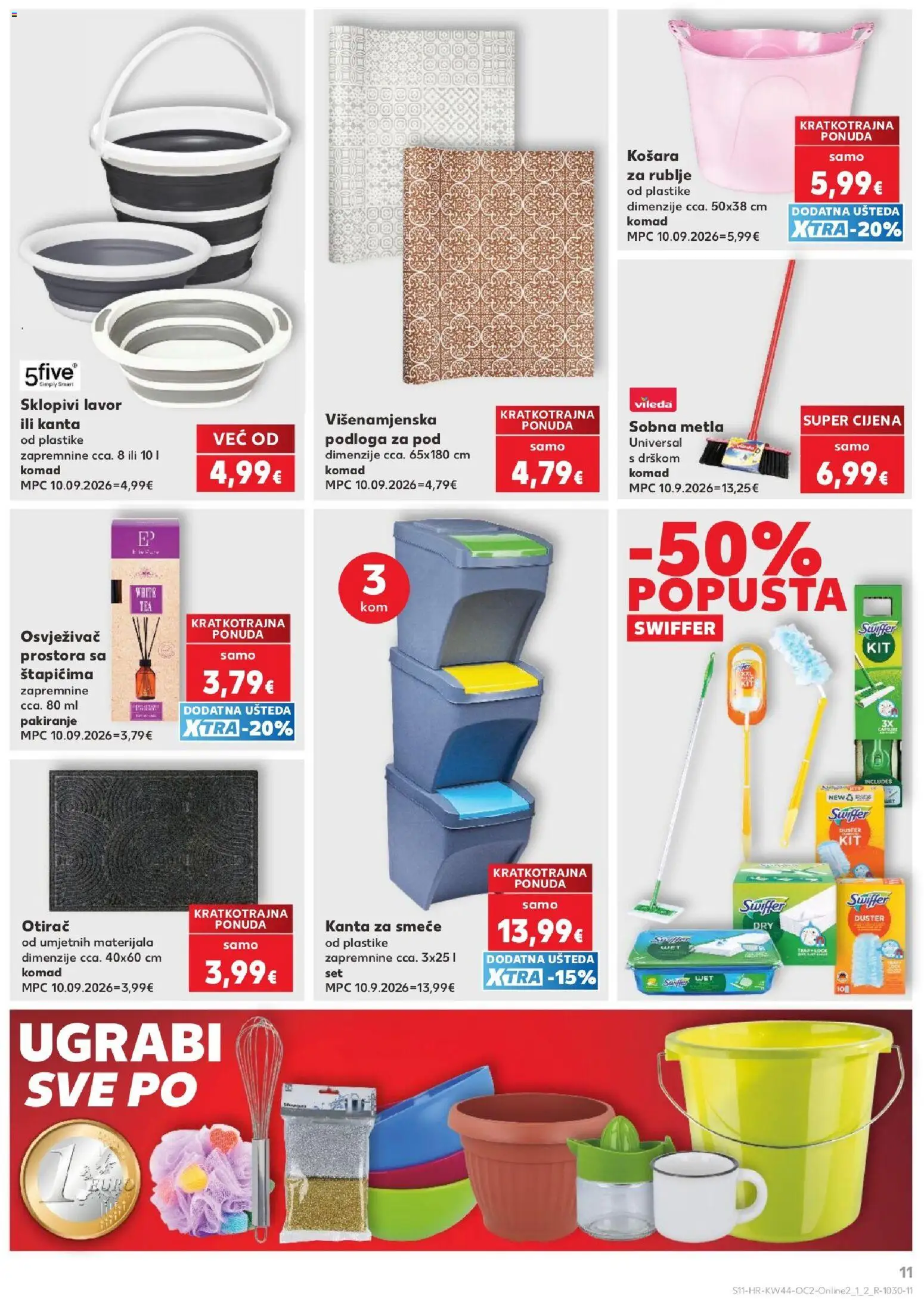 Kaufland katalog | vrijedi od 28.10.2026 | Stranica: 11 | Proizvodi: Otirač, Metla, Podloga, Vileda