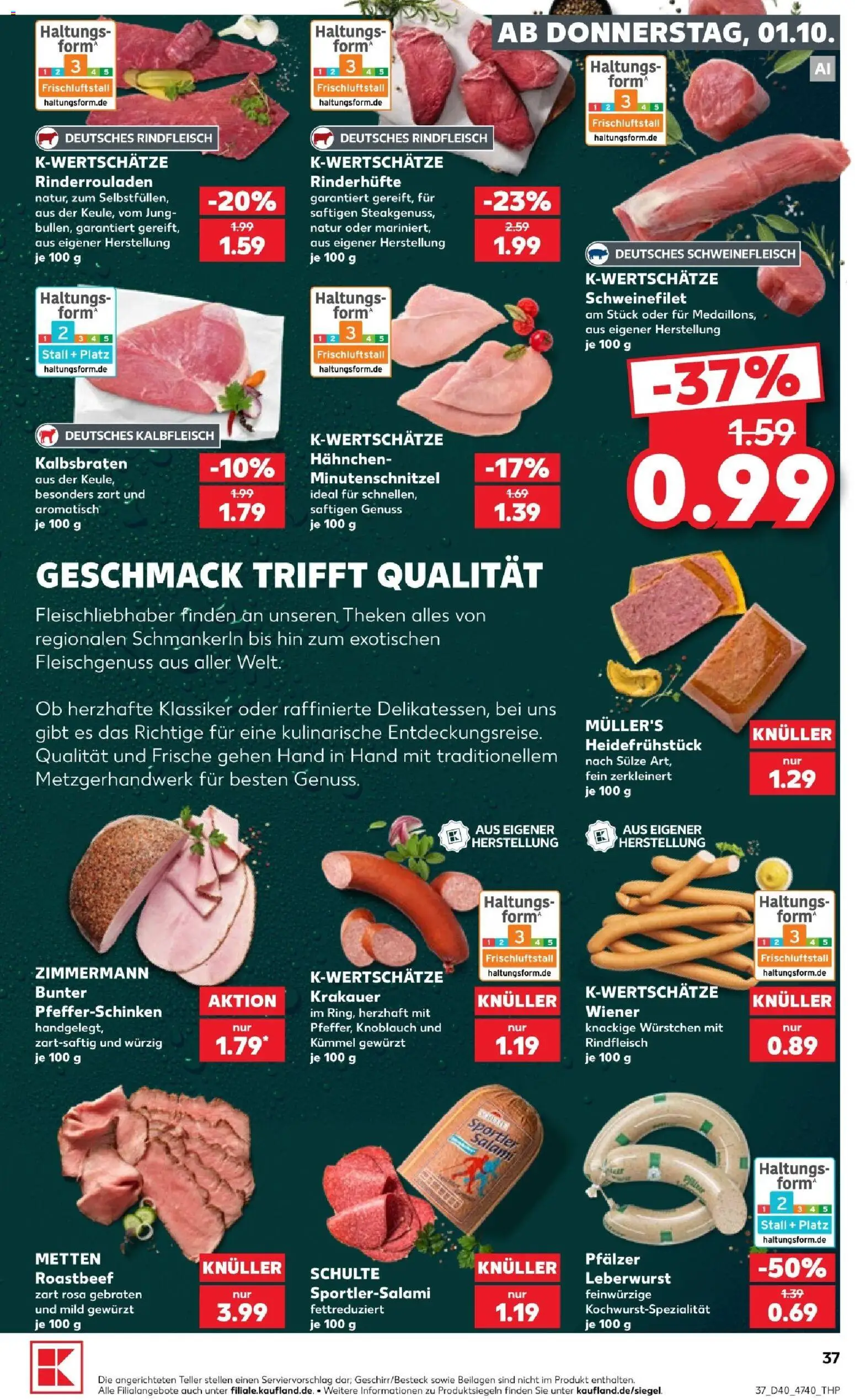 Kaufland Prospekt Hannover – gültig ab 01.10.2026 | Seite: 41 | Produkte: Roastbeef, Knoblauch, Salami, Rindfleisch