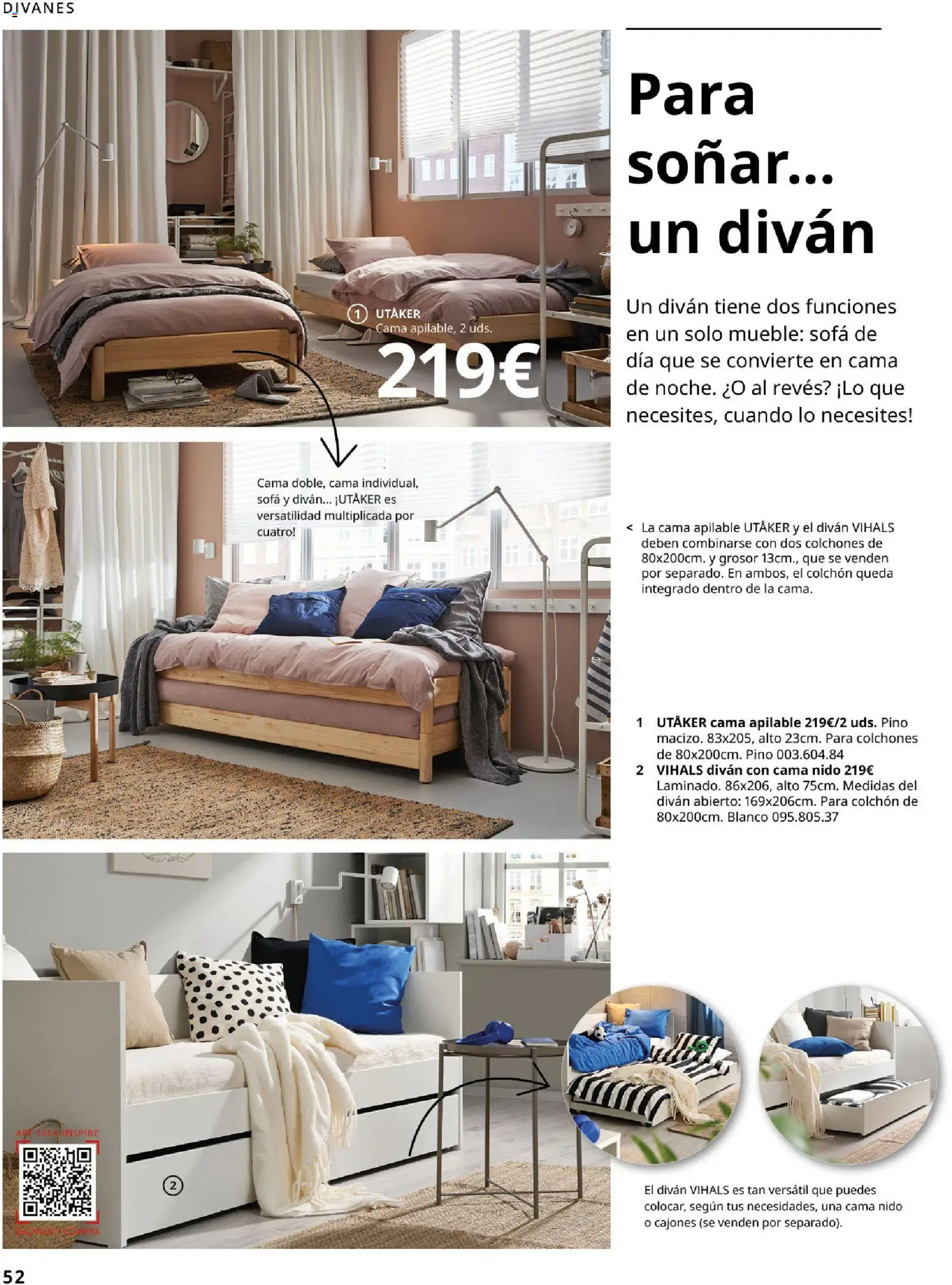 Catálogo IKEA Dormitorios │ válido desde el 01/02/2026 | Página: 52 | Productos: Colchon, Cama, Sofá
