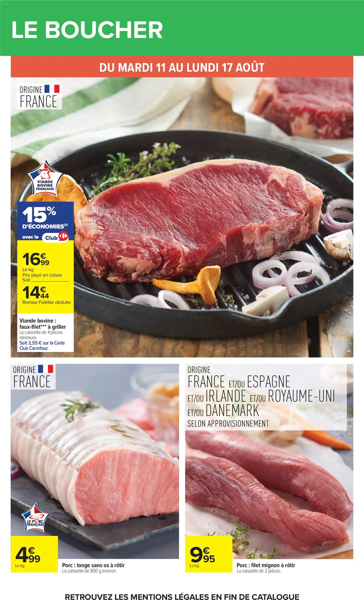 {H1} | Page: 19 | Produits: Viande, Filet mignon, Porc filet mignon, Viande bovine