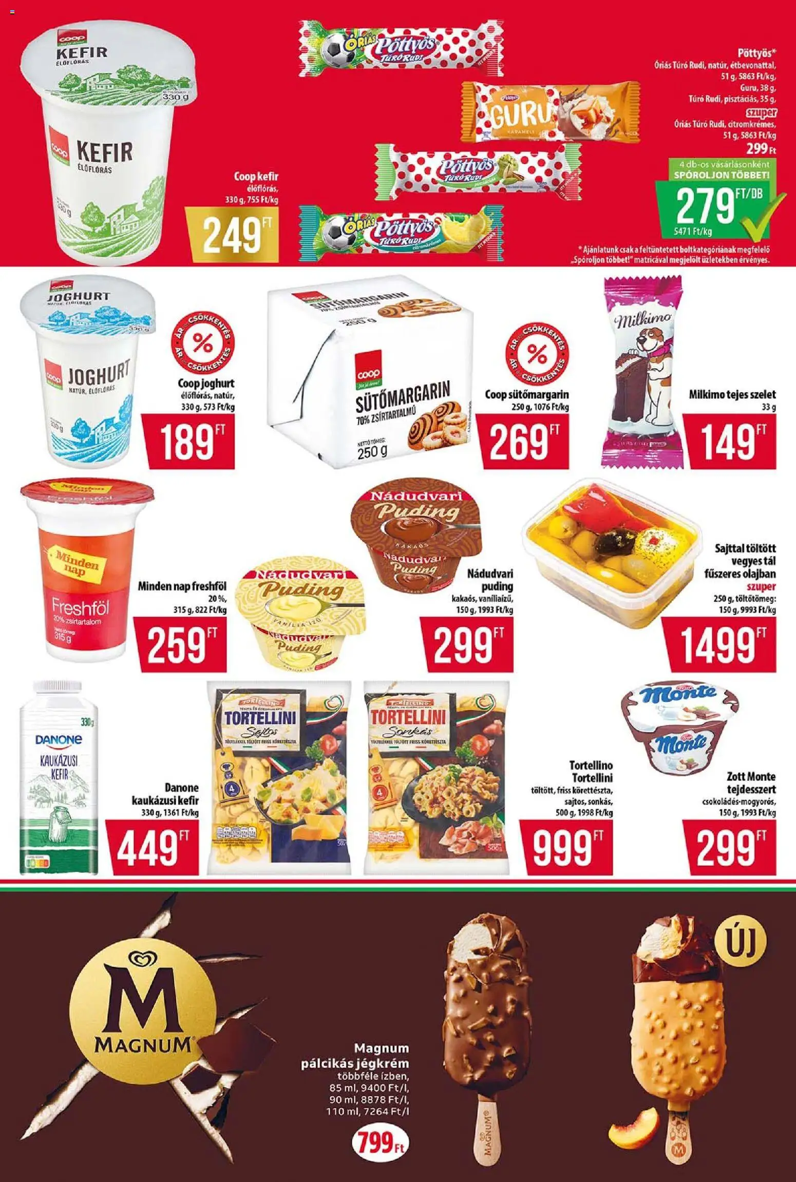 COOP akciós ujság - amely érvényes a következő dátumtól: 2026.07.23. | Oldal: 2 | Termékek: Puding, Kefir, Tortellini, Kaukázusi kefír
