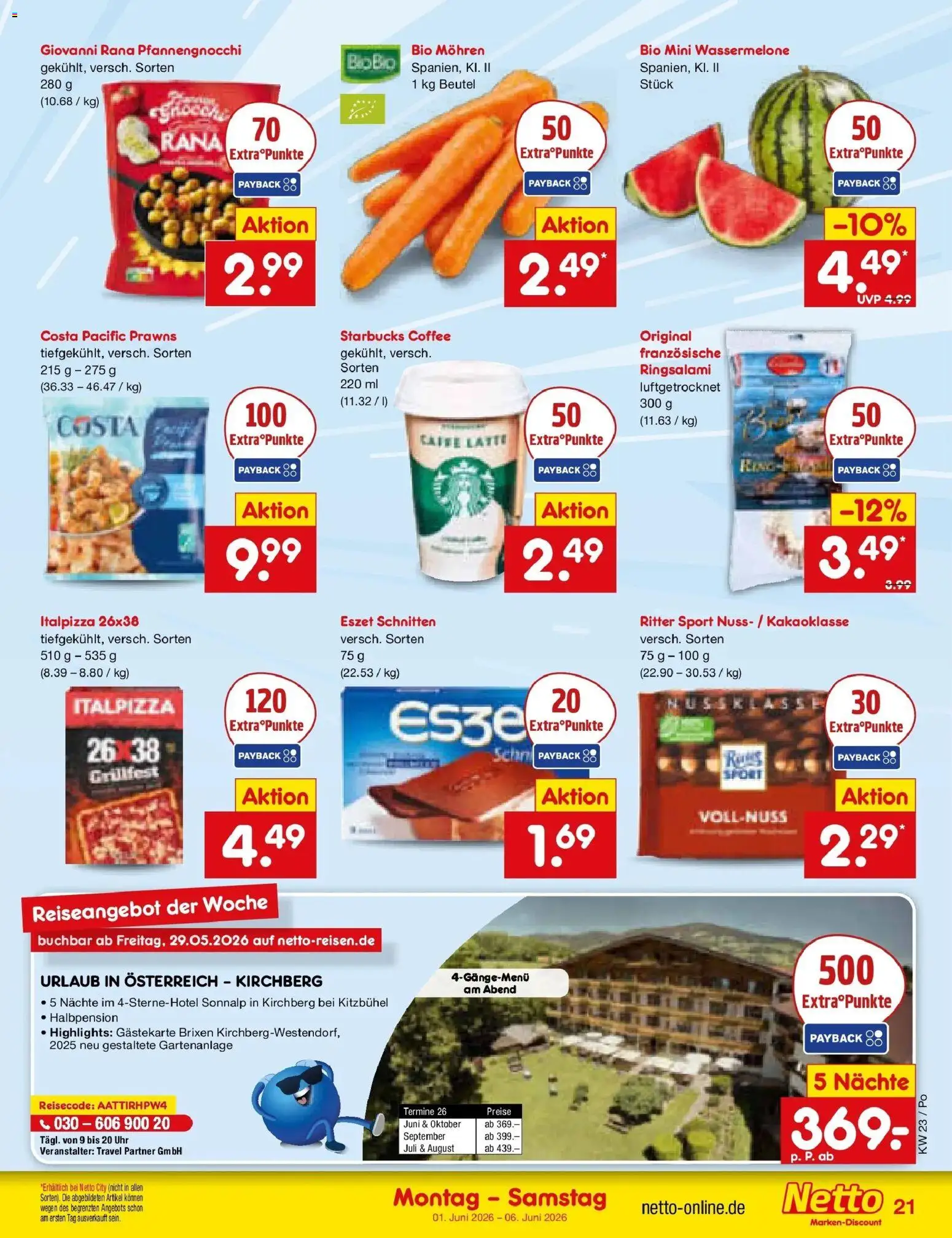 Netto Marken-Discount Prospekt Regensburg – gültig ab 01.06.2026 | Seite: 23 | Produkte: Ritter sport, Starbucks, Mohren, Wassermelone