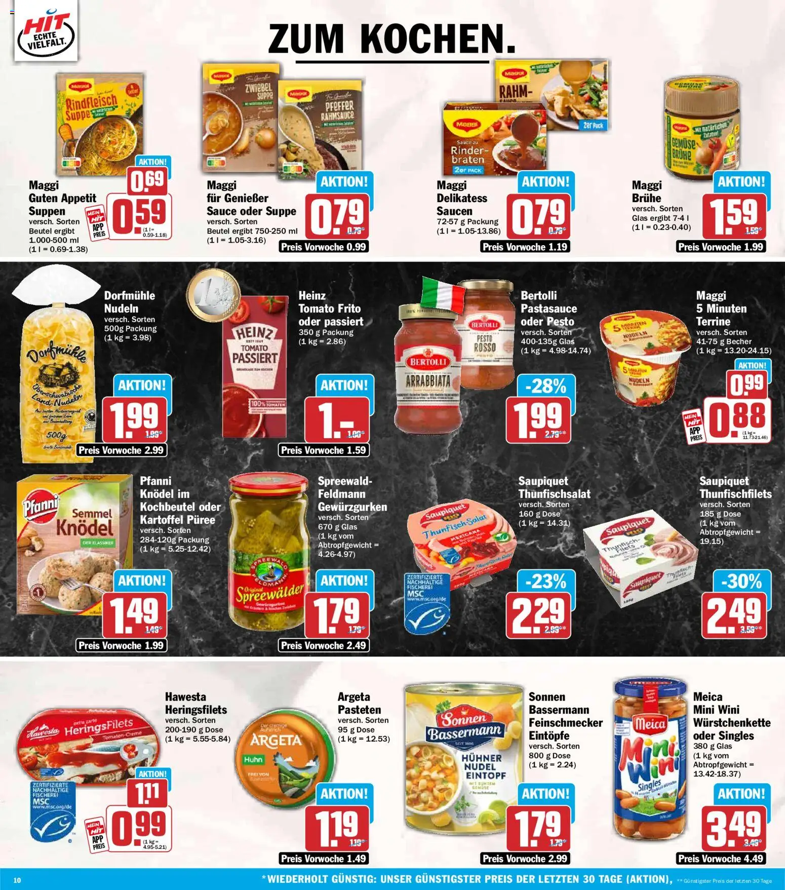 HIT Prospekt – gültig ab 20.07.2026 | Seite: 10 | Produkte: Meica, Pfeffer, Nudeln, Salat