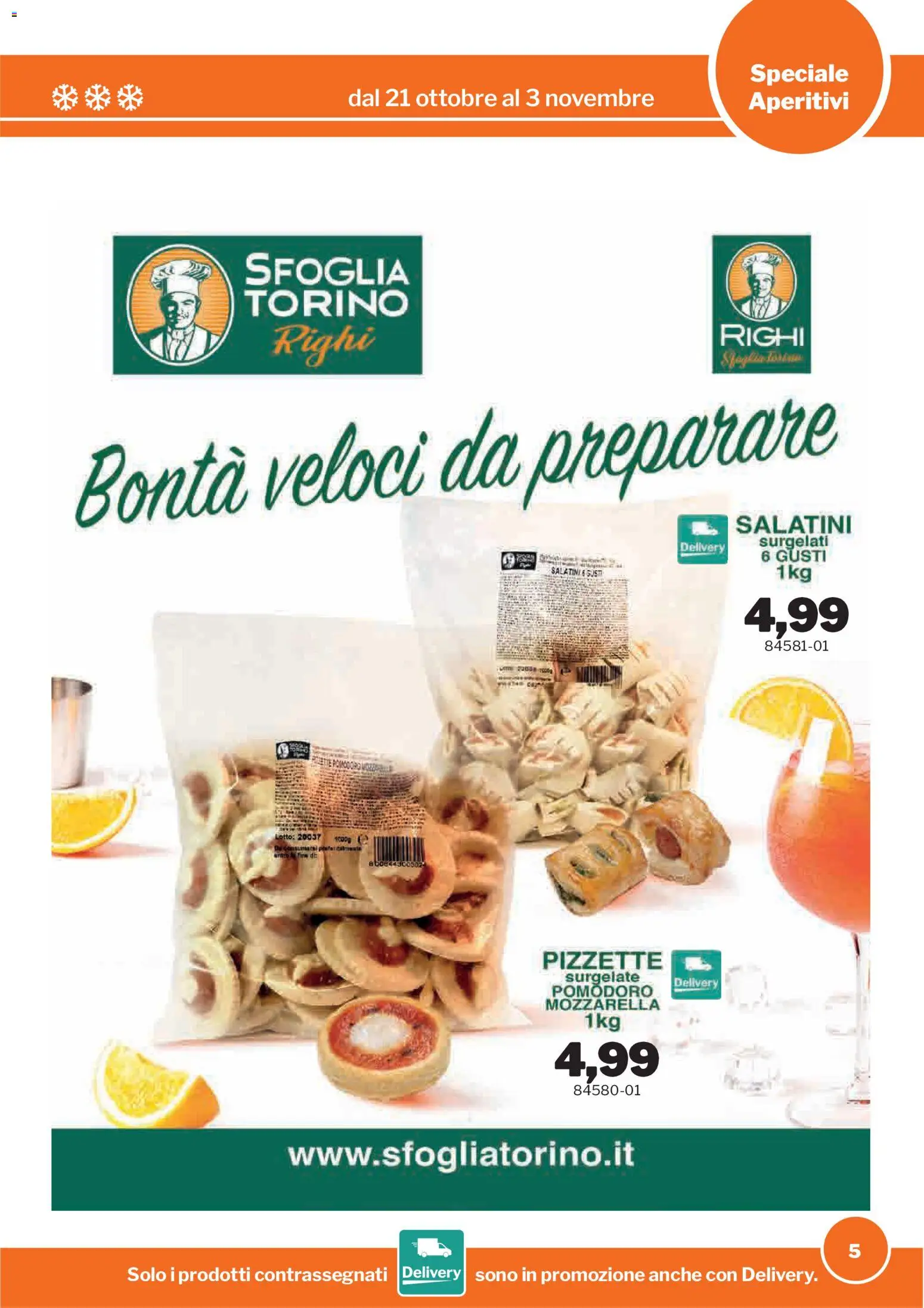 Volantino Sogegross del 21/10/2026 | Pagina: 5 | Prodotti: Salatini, Mozzarella, Pomodoro
