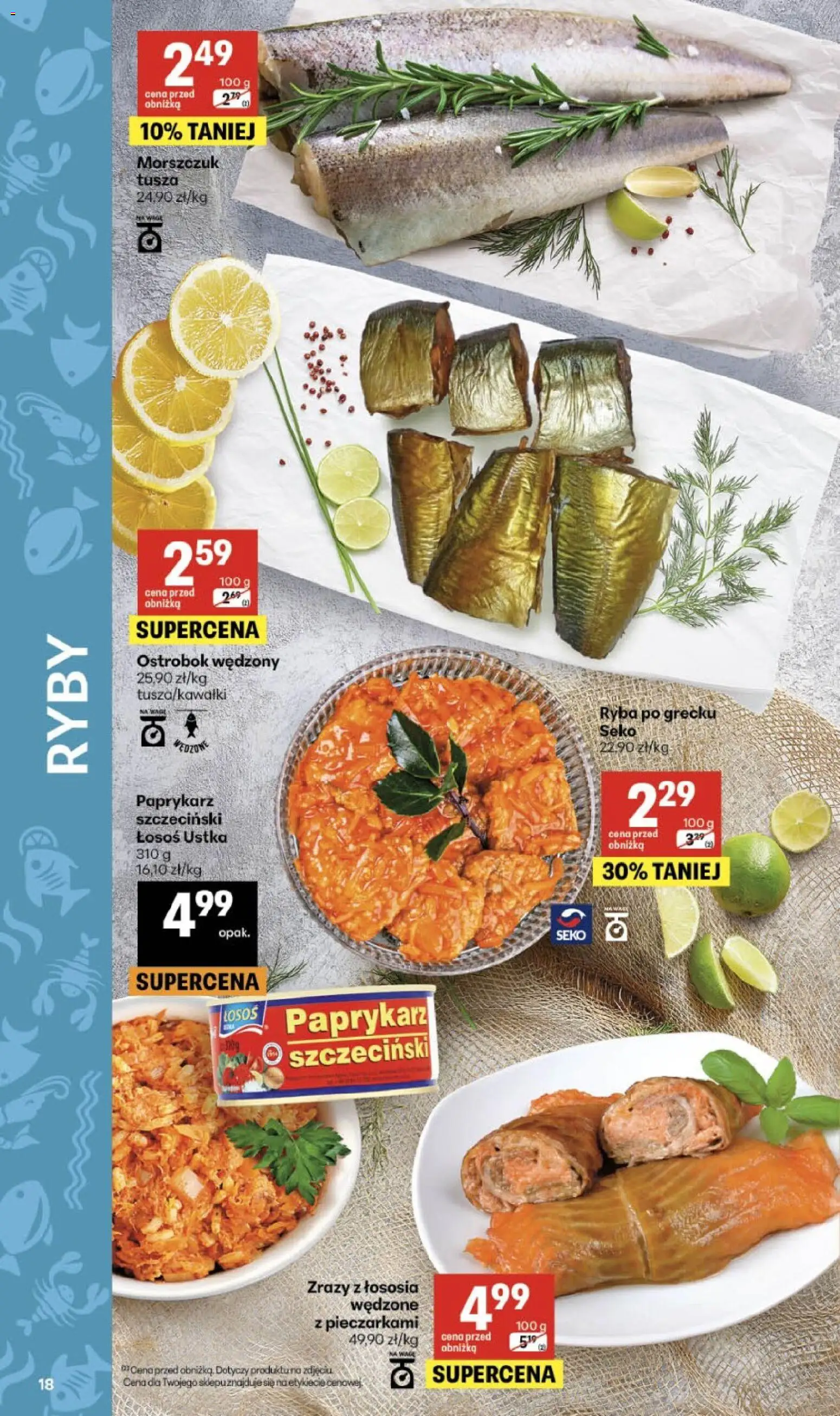 Delikatesy Centrum gazetka - Sklepy Własne od 02.07.2026 | Strona: 18 | Produkty: Paprykarz, Paprykarz szczeciński, Łosoś, Ryby