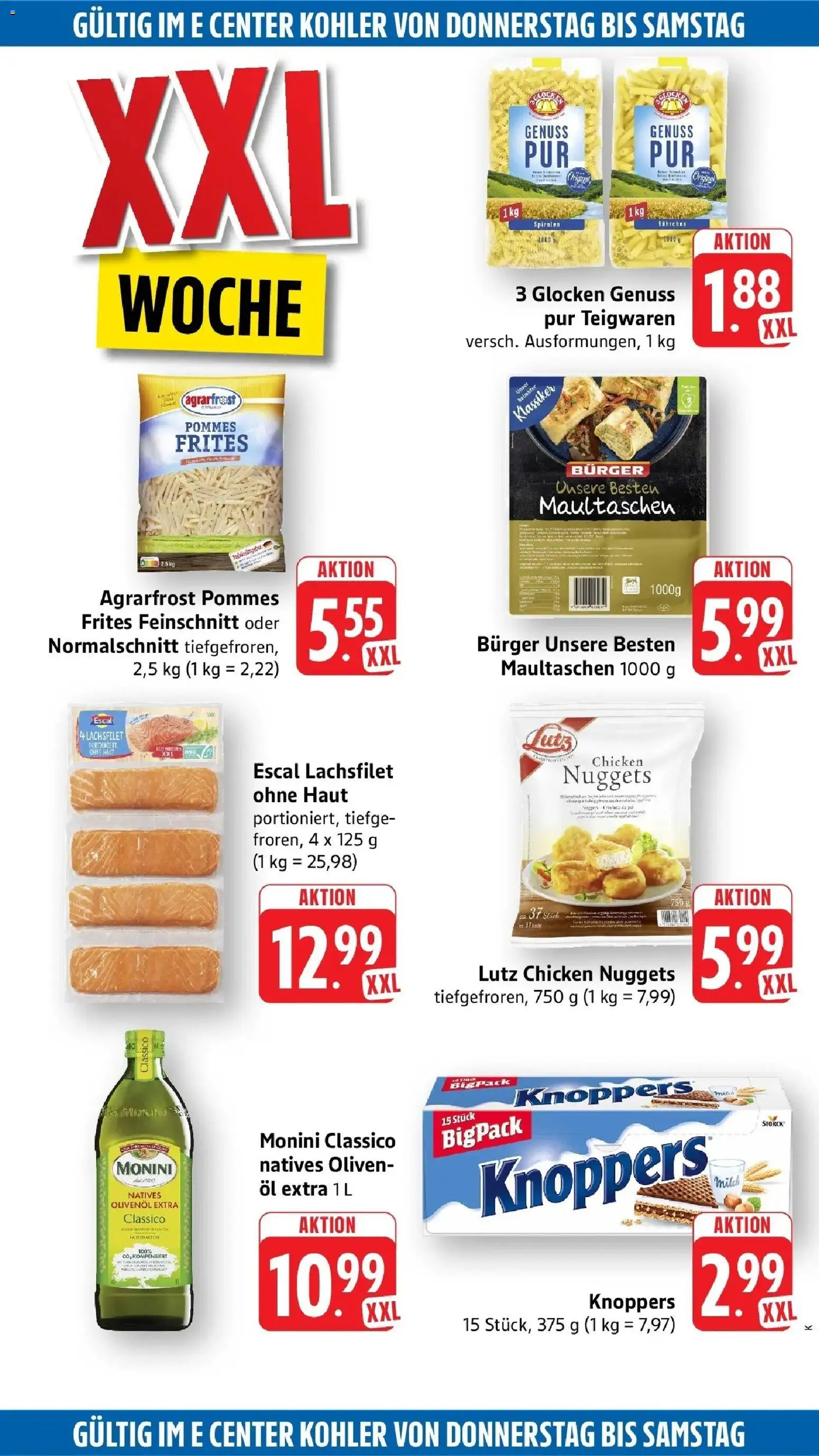Edeka Prospekt Lahr (ab 31.08.2026) » Angebote Online | Seite: 52 | Produkte: Öl, Olivenol, Pommes, Knoppers