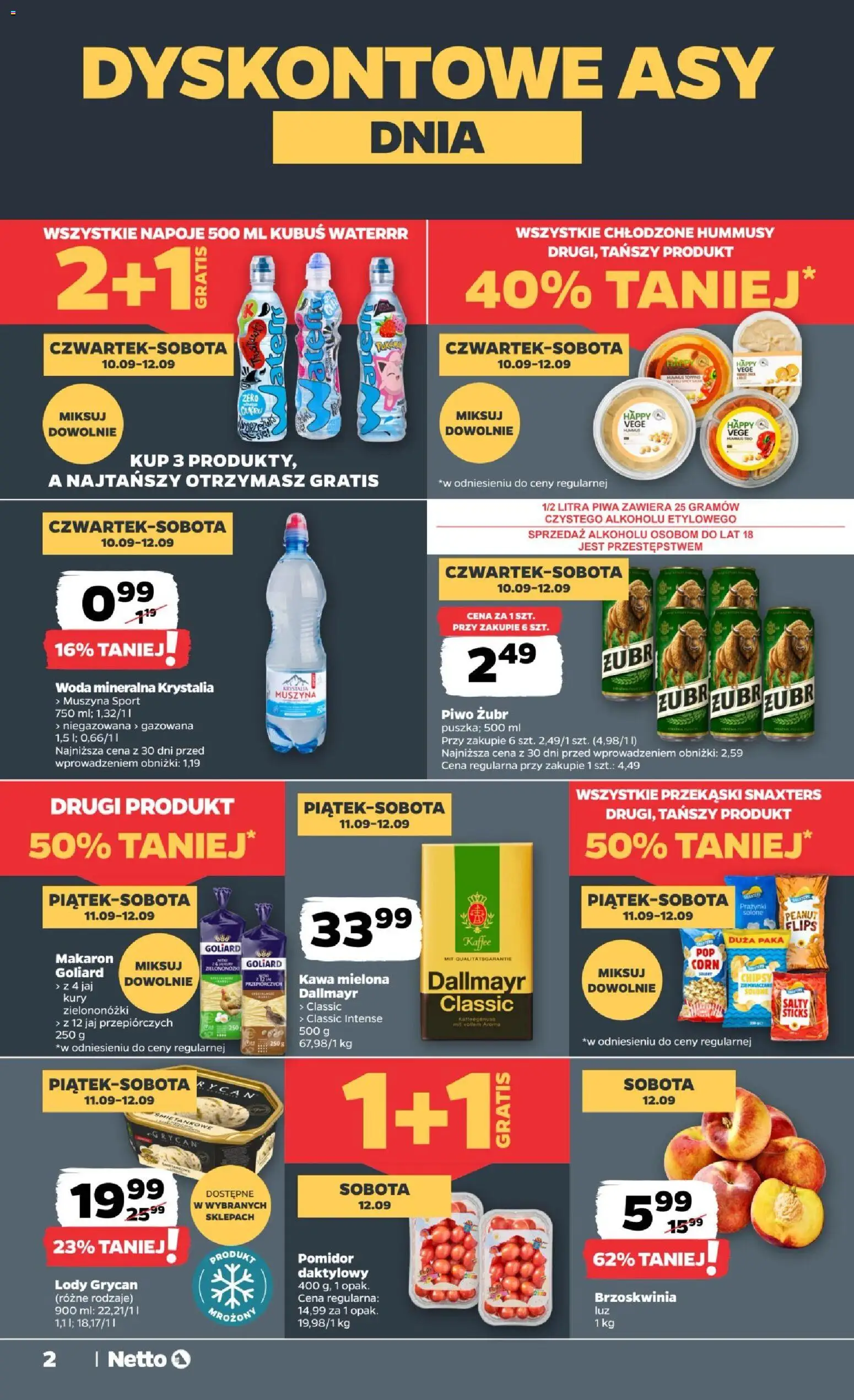 Netto gazetka od czwartku od 10.09.2026 | Strona: 2 | Produkty: Kubuś, Lody Grycan, Grycan, Lody