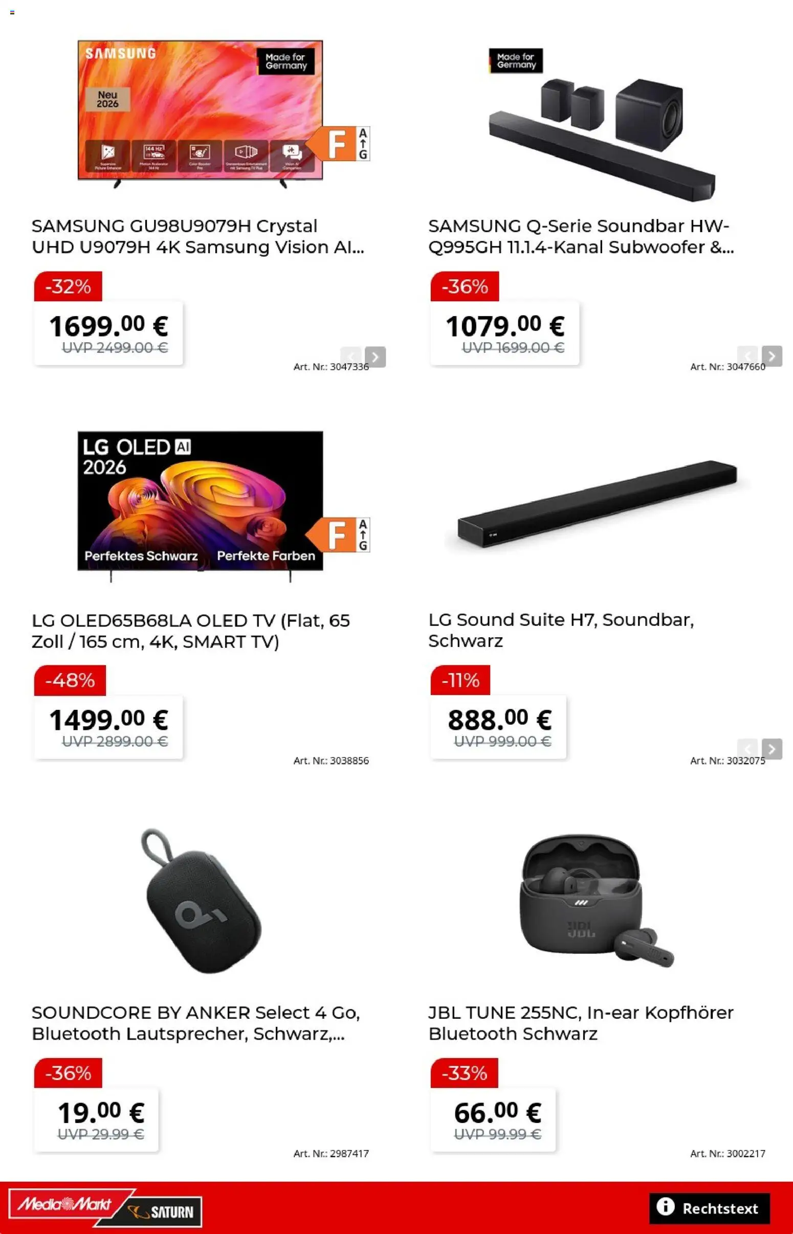 Media Markt Prospekt – gültig ab 14.10.2026 | Seite: 12 | Produkte: LG, Smart TV, Soundbar, TV