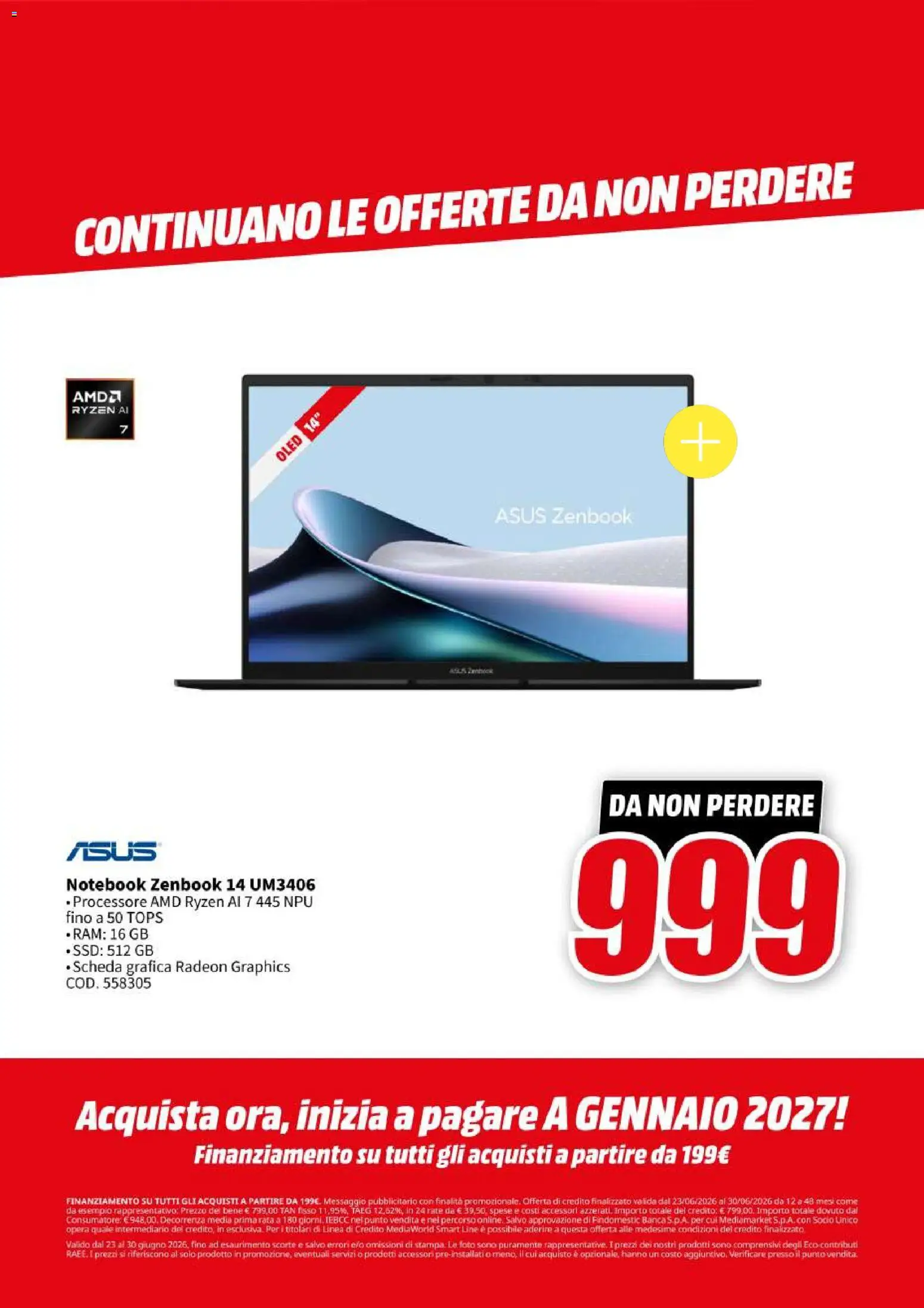 Volantino Media World del 23/06/2026 | Pagina: 18 | Prodotti: Notebook