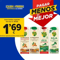 Vista previa Cash Fresh Encuentra tus favoritos con nuestros precios válido desde el 28/09/2026 | Página: 6 | Productos: Bebidas vegetales, Almendras, Bebida de soja, Azúcar