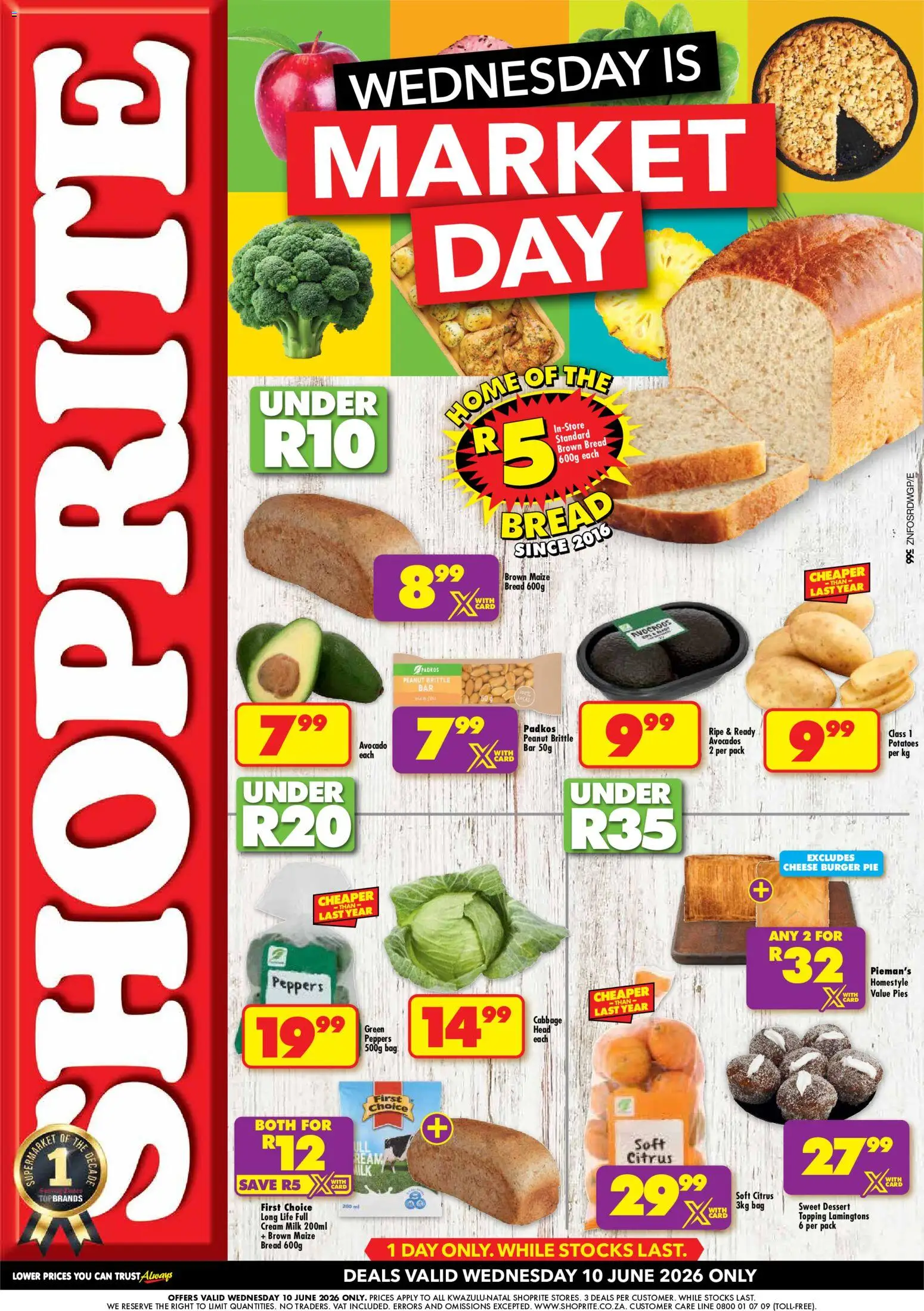 New Shoprite catalogue – valid from 10.06.2026 | Page: 1 | Products: Milk, Cheese, Bread, Avocados