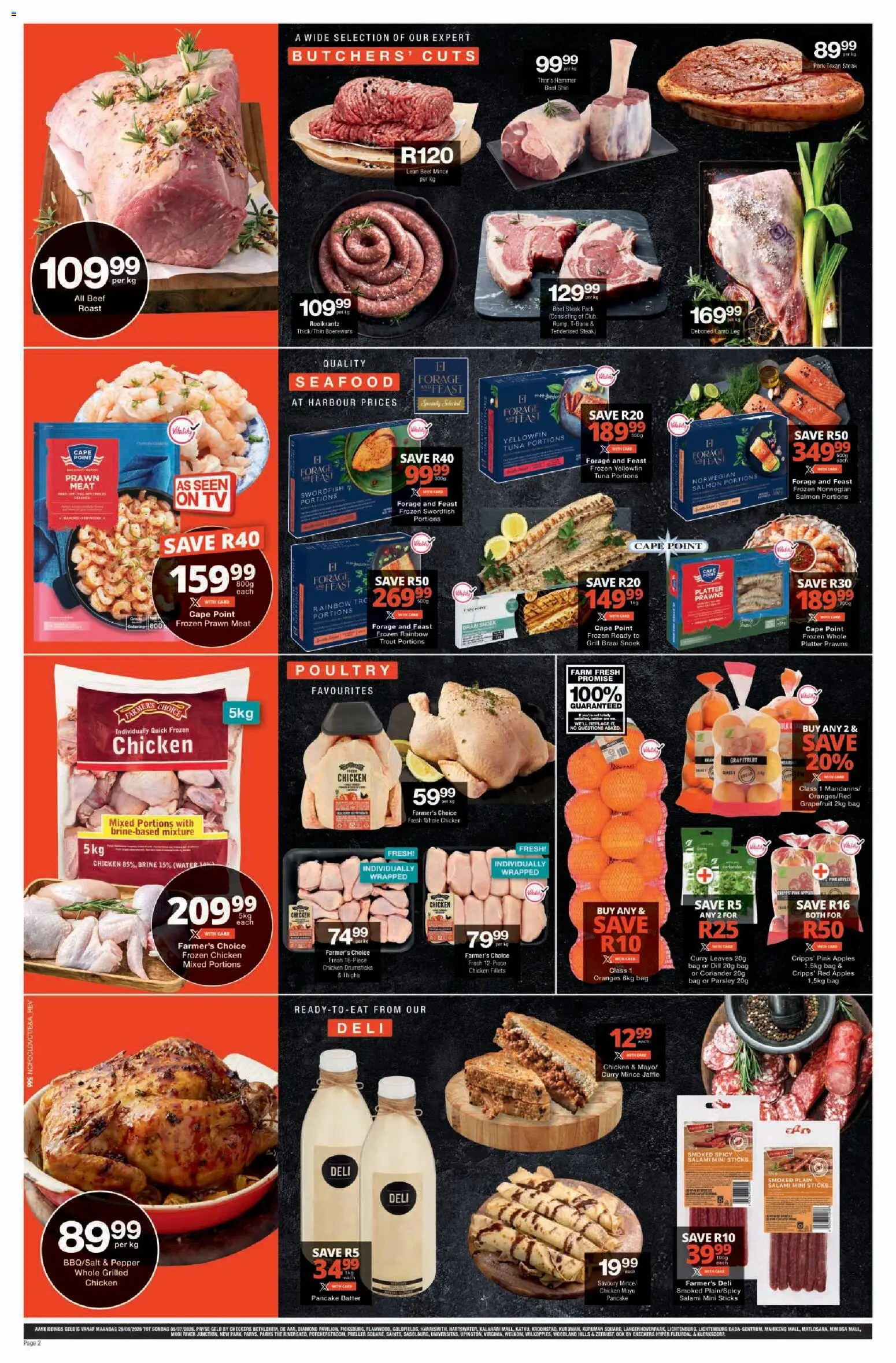 New Checkers catalogue – valid from 29/06/2026 | Page: 2 | Products: Dill, Boerewors, Chicken, Grapefruit