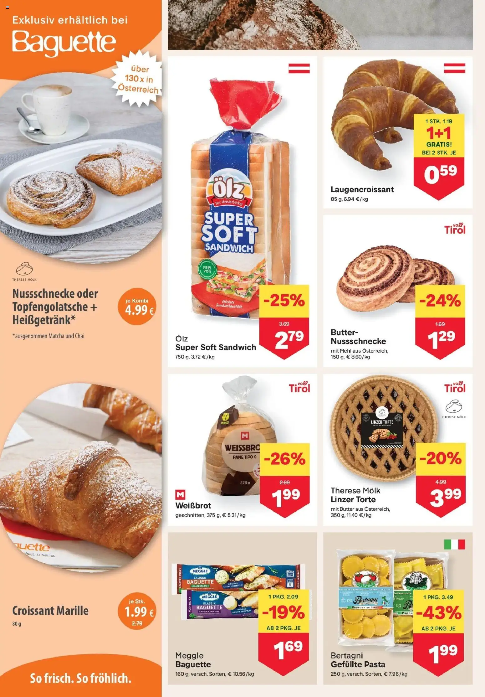 MPREIS Saalbach von 20.08.2026 - Aktuelle Angebote | Seite: 4 | Produkte: Pasta, Baguette, Mehl, Butter