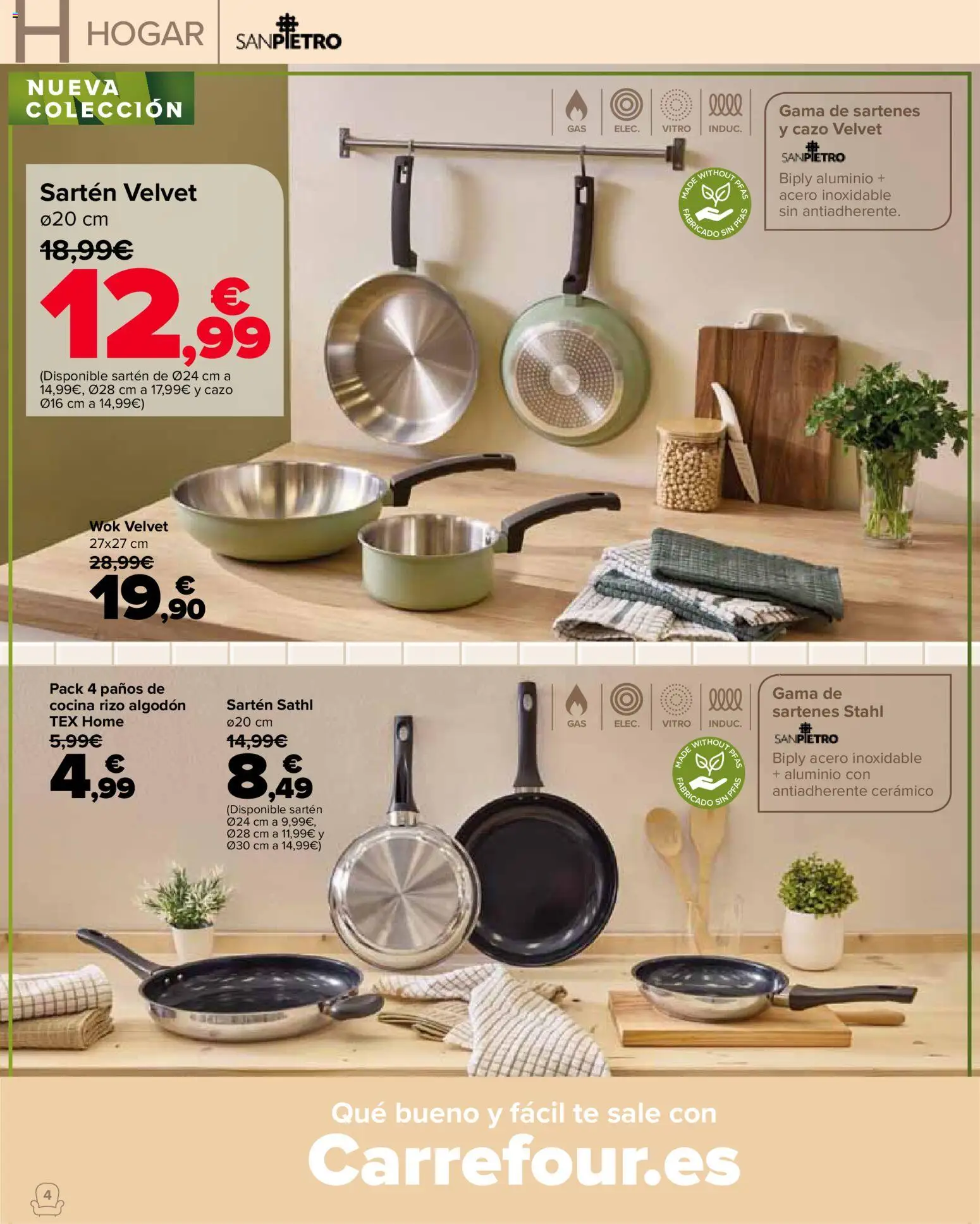 Carrefour Hogar │ válido desde el 22/09/2026 | Página: 4 | Productos: Pan, Té, Cocina, Algodón