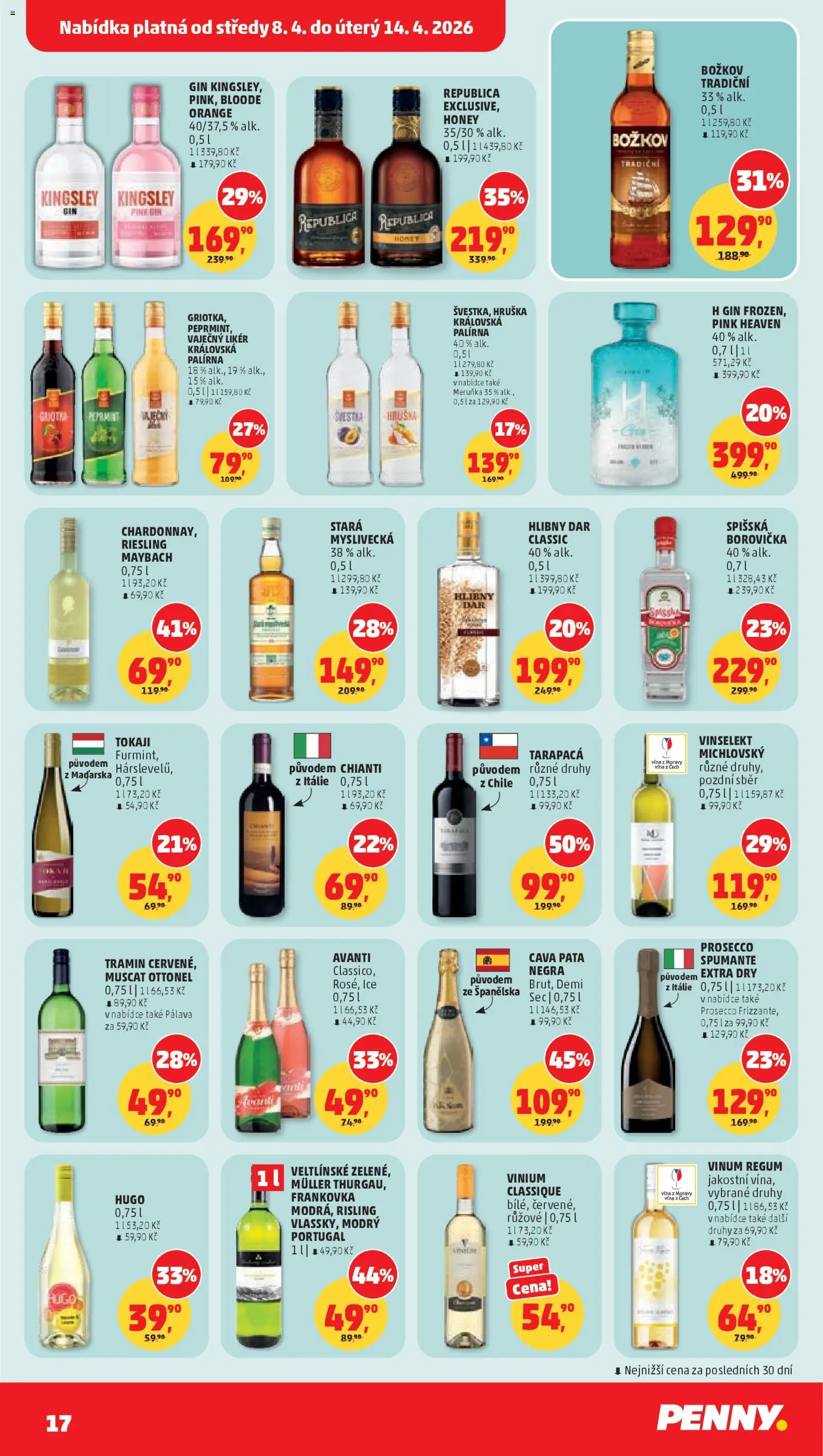 Penny Market leták od 08.04.2026 | Strana: 17 | Produkty: Republica, Avanti, Božkov, Tokaji