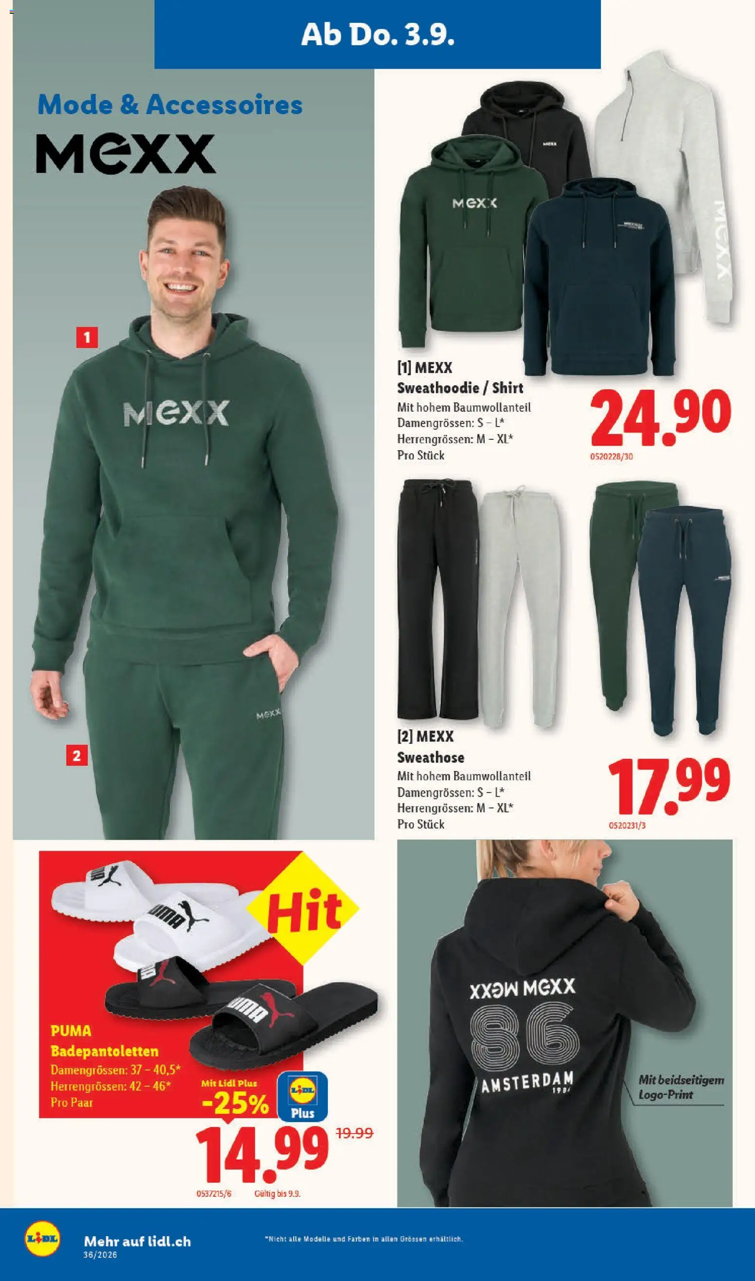 Lidl aktionen – gültig ab 03.09.2026 | Seite: 18 | Produkte: Shirt, Sweathose, Sweatshirt