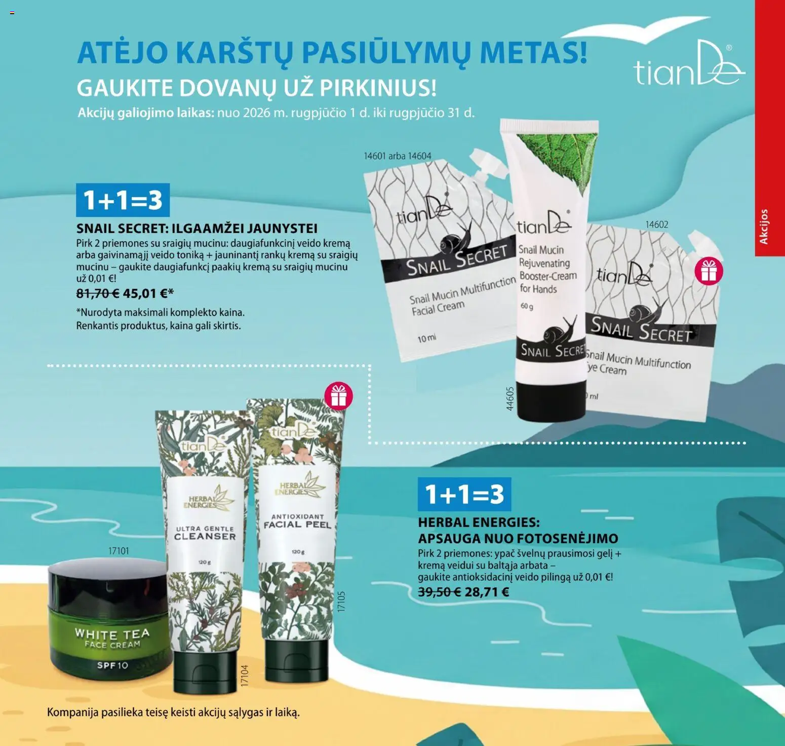 TianDe akcijos nuo 2026.08.01 | Puslapis: 1 | Prekių: Arbata
