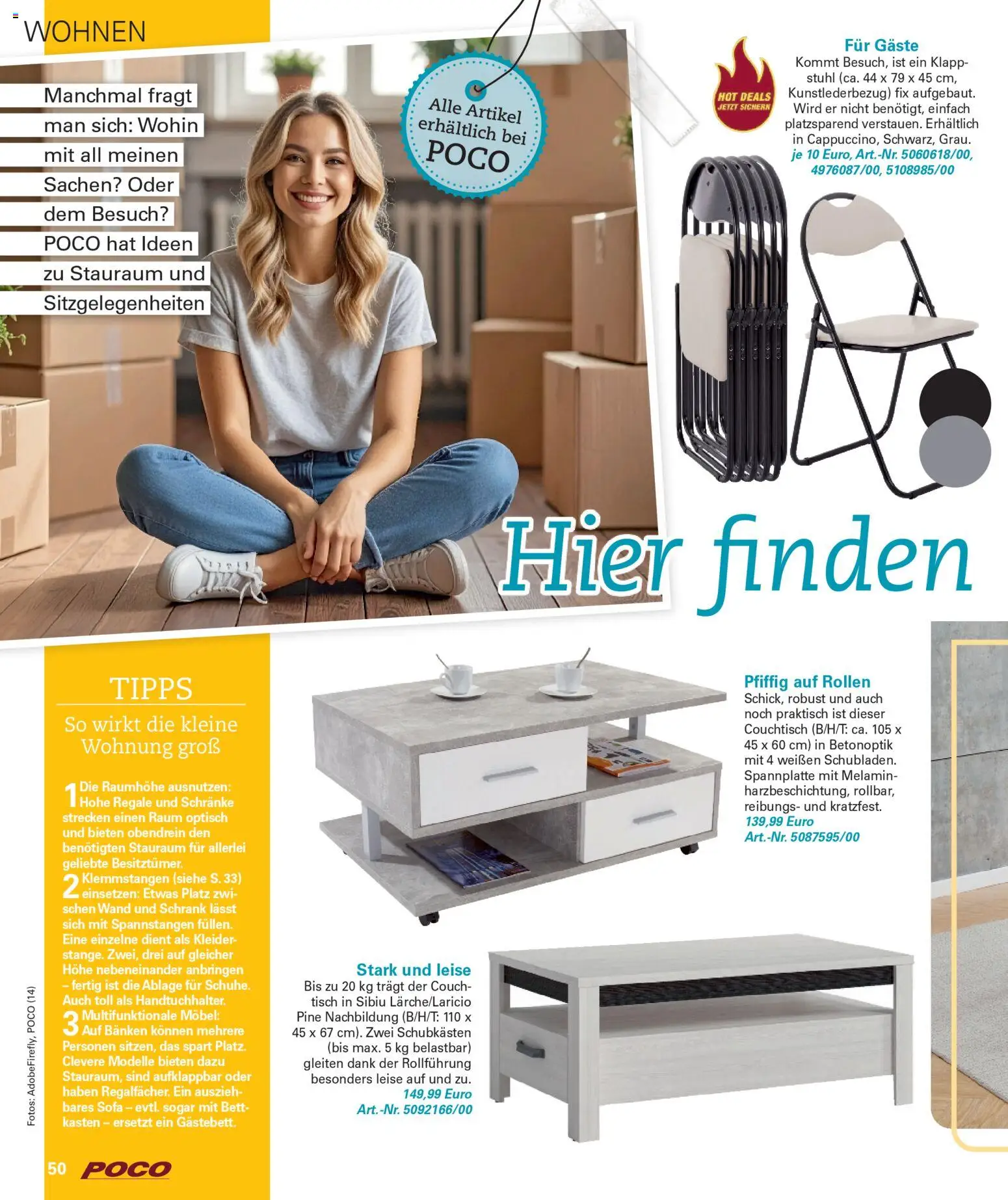 Poco Wohnwelt Winter 2025 – gültig ab 01.12.2025 | Seite: 50 | Produkte: Bett, Sofa, Couchtisch, Schrank