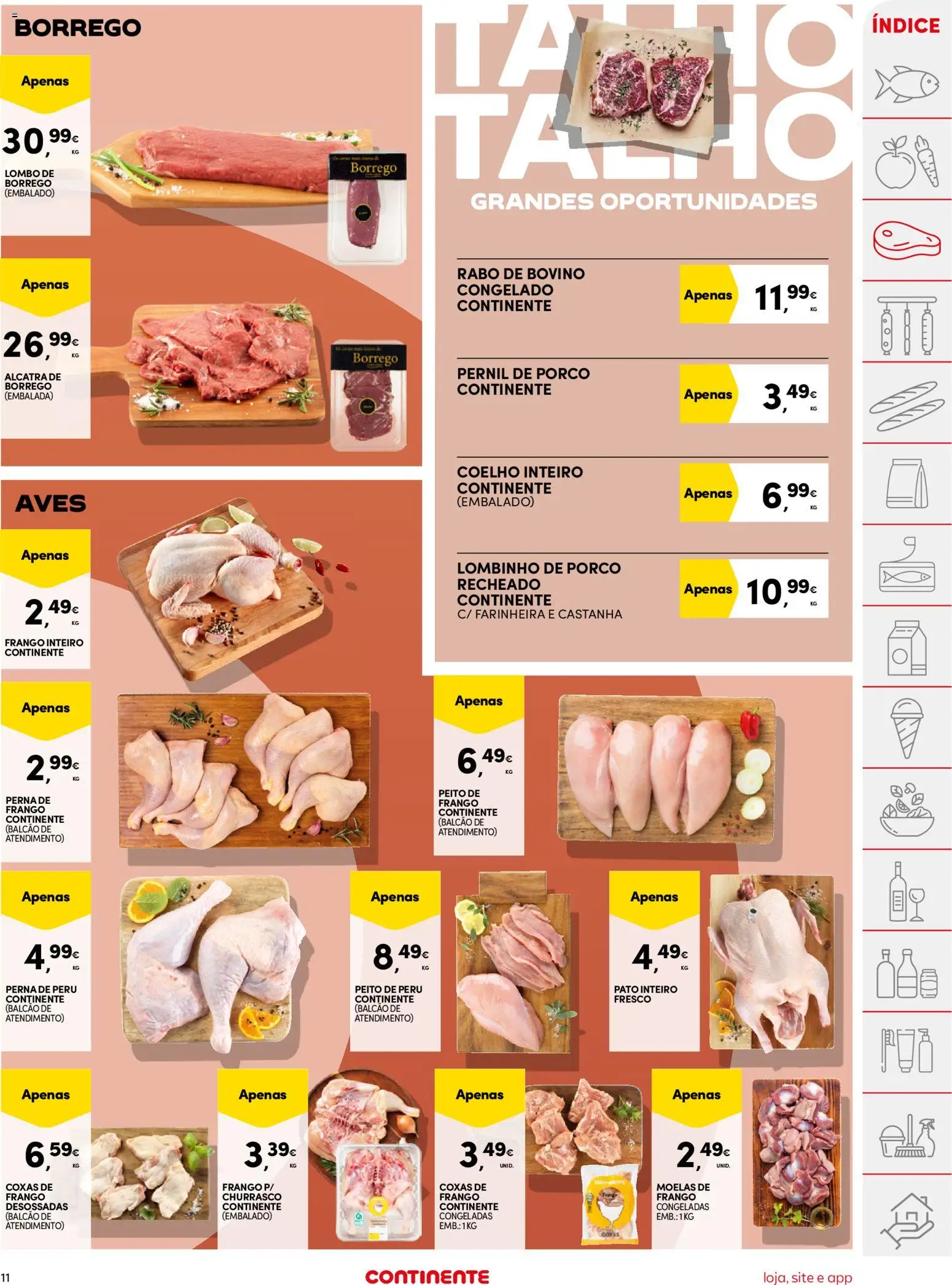 Continente folheto │ válido de 05.05.2026 | Página: 11 | Produtos: Peito de peru, Frango, Pernil, Lombo