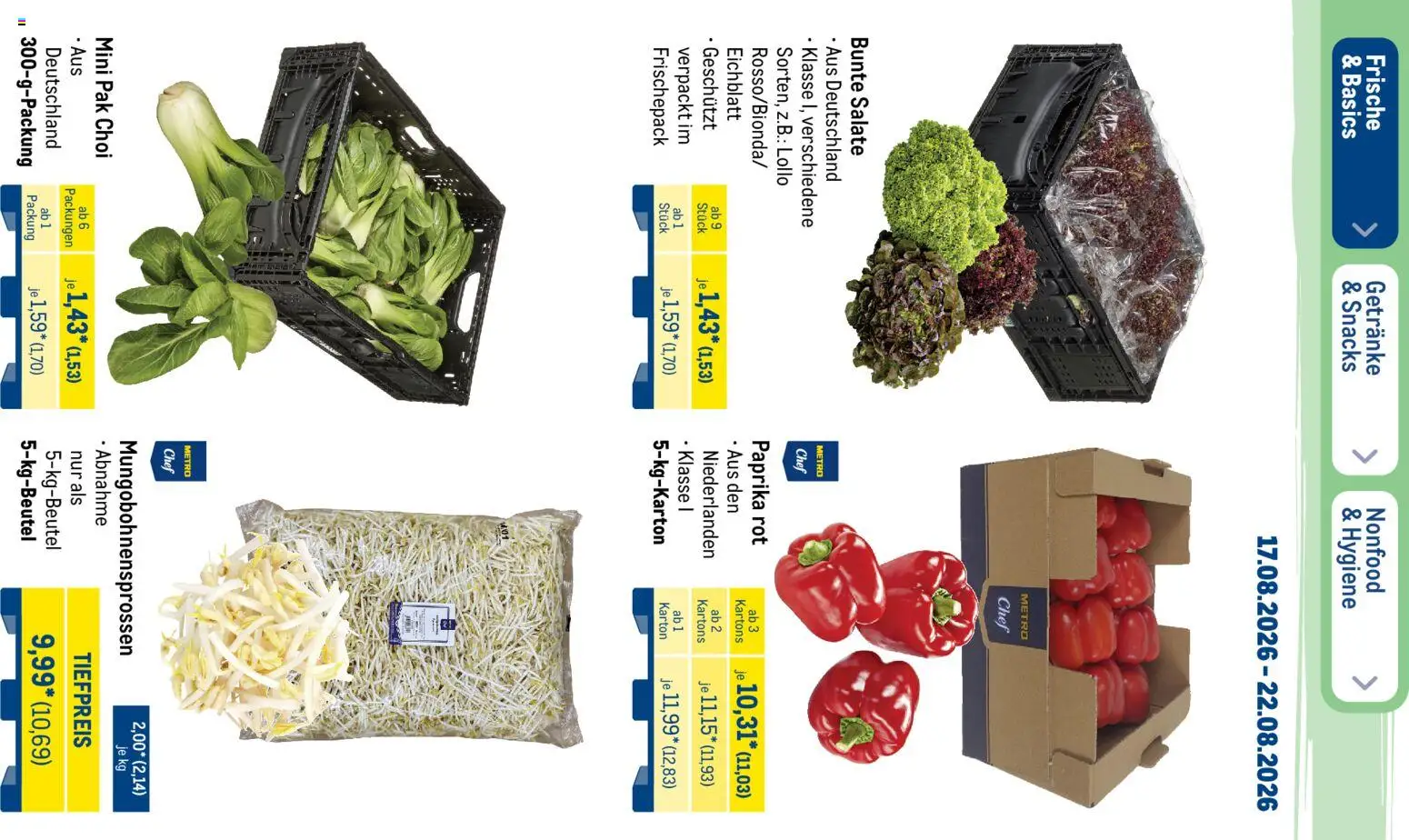 Metro NonFood-Angebote – gültig ab 17.08.2026 | Seite: 41 | Produkte: Paprika rot, Paprika