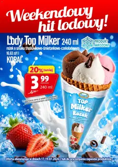 Pogląd oferty "Prim Market promocja - Lody Top Milker Rożek Koral" - ważna od 17.07.2026