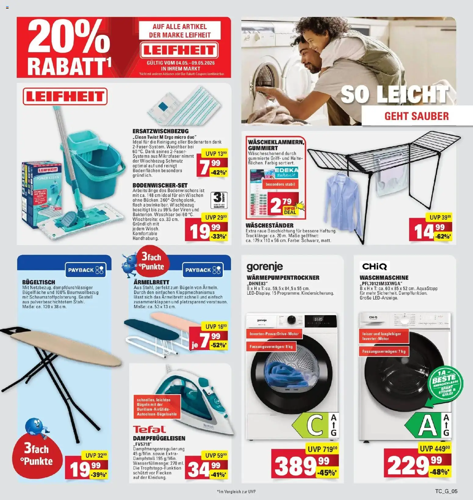 Edeka prospekt Göppingen	 – gültig ab 04.05.2026 | Seite: 39 | Produkte: Gorenje, Waschmaschine, Waschestander