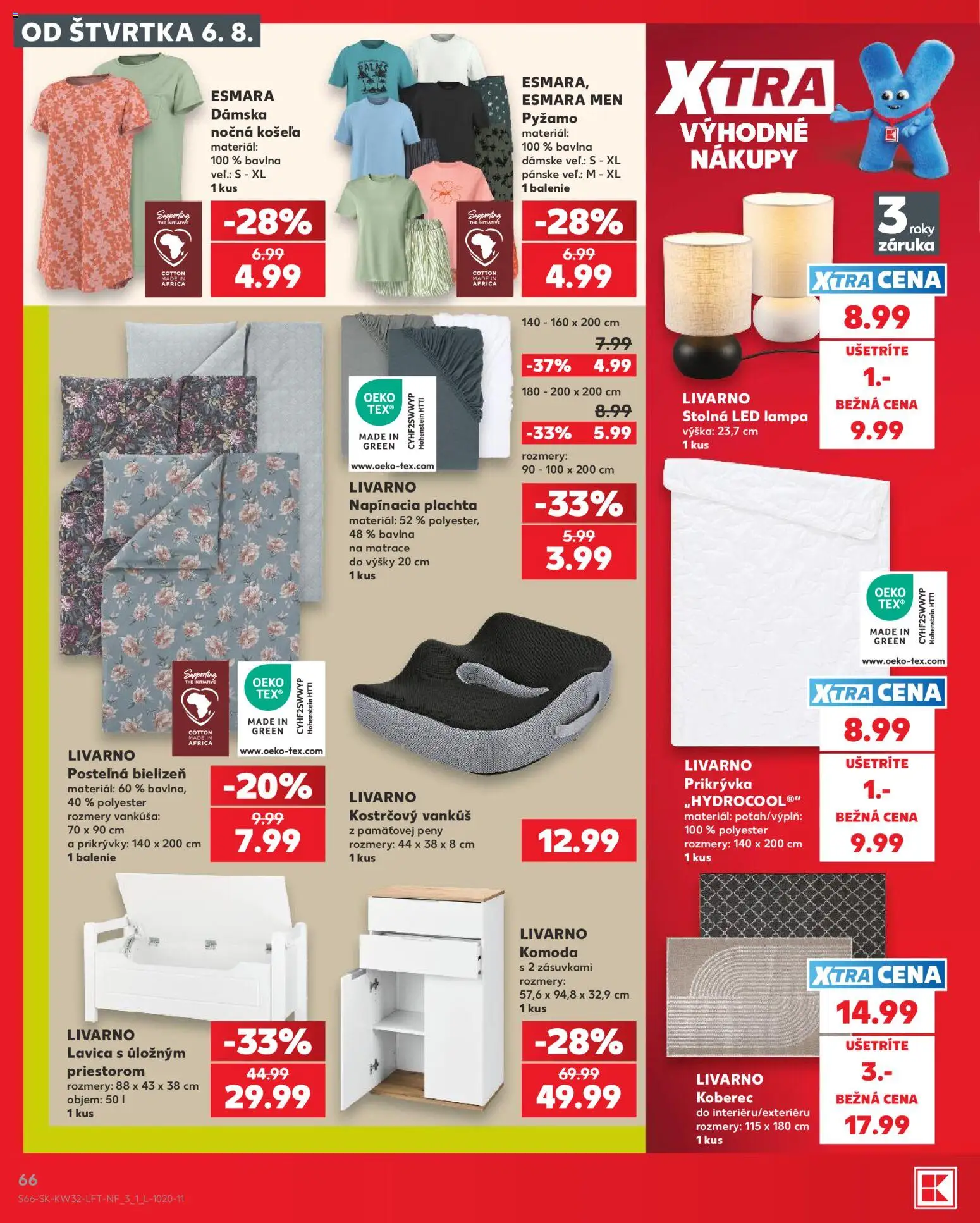 Kaufland SK akciós ujság - amely érvényes a következő dátumtól: 2026.08.06. | Oldal: 66 | Termékek: Led lámpa, Lámpa
