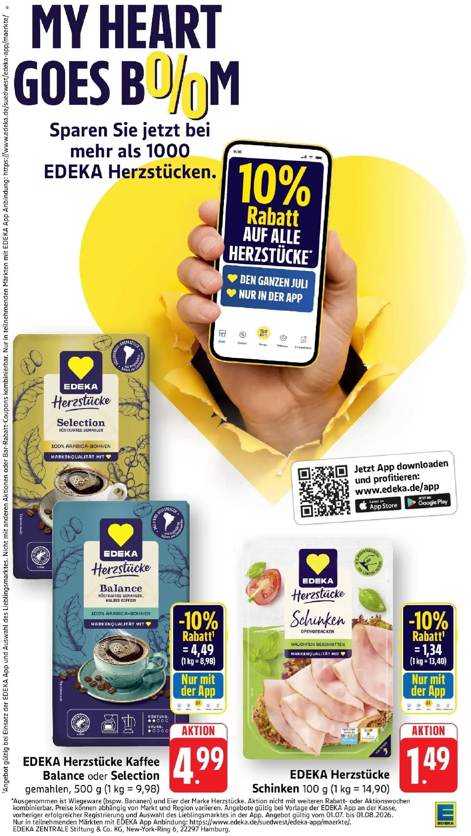 Edeka prospekt Heppenheim – gültig ab 13.07.2026 | Seite: 12 | Produkte: Eier, Kaffee, Bananen, Schinken