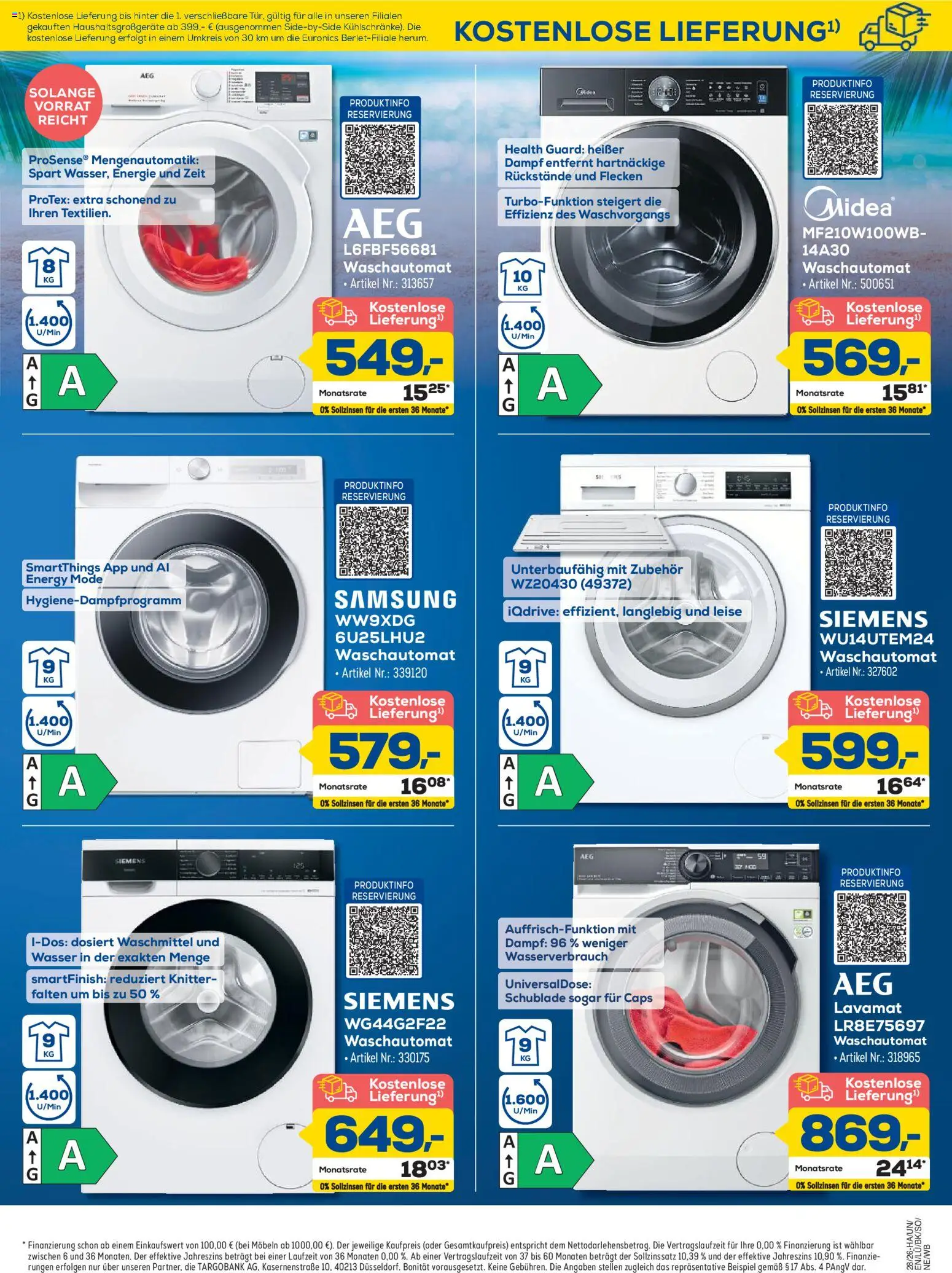 Euronics Prospekt Berlet – gültig ab 25.06.2026 | Seite: 3 | Produkte: Siemens, Energy, Samsung, Waschmittel