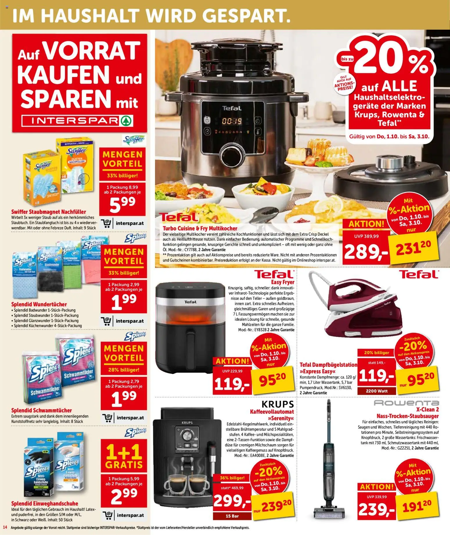 Interspar Broschüre gültig ab 01.10.2026 | Seite: 14 | Produkte: Handschuhe, Kaffee, Einweghandschuhe
