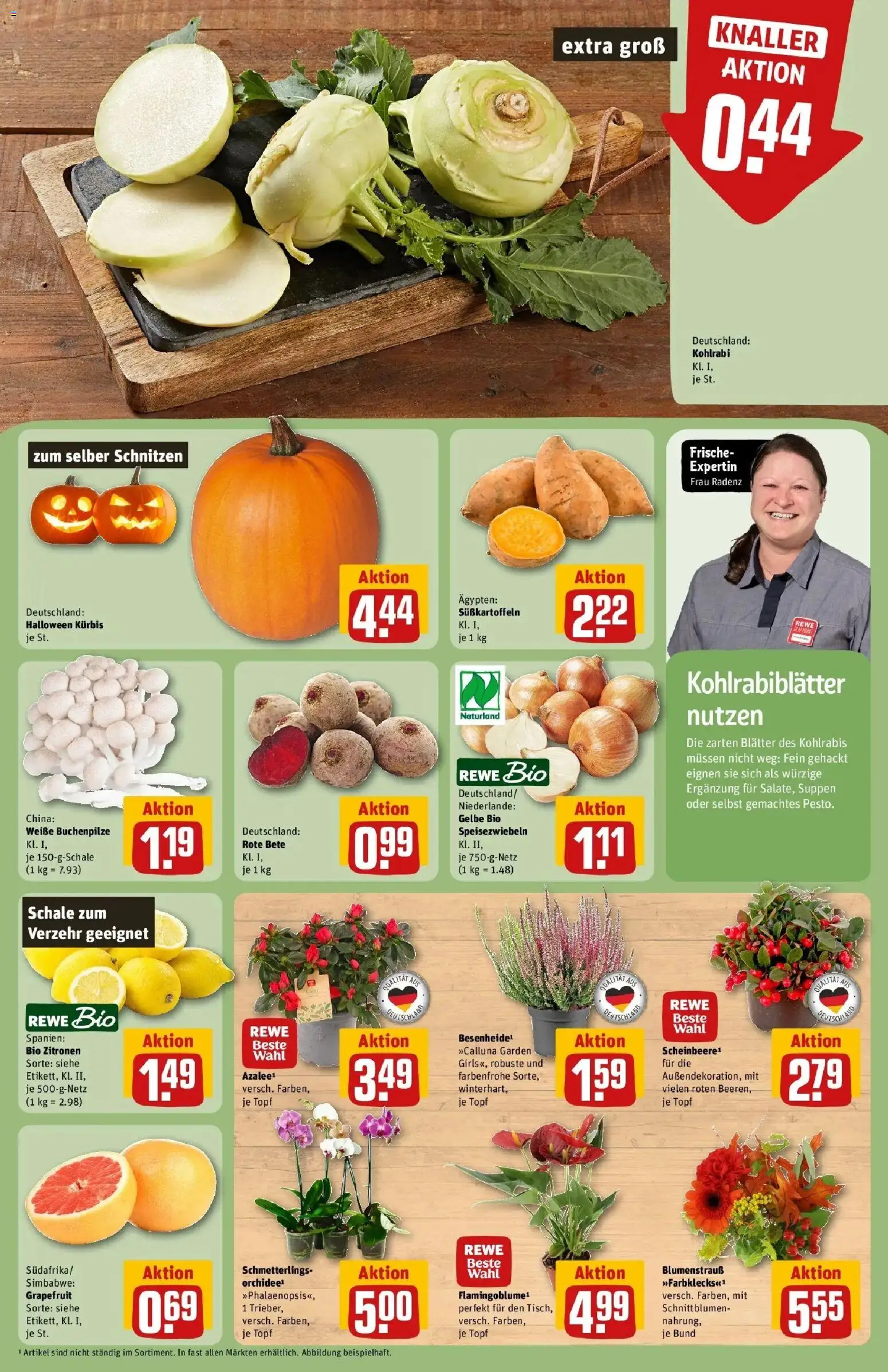 REWE Prospekt ab 12.10.2026 zum Blättern » Angebote | Seite: 5 | Produkte: Kohlrabi, Grapefruit, Kürbis, Zitronen