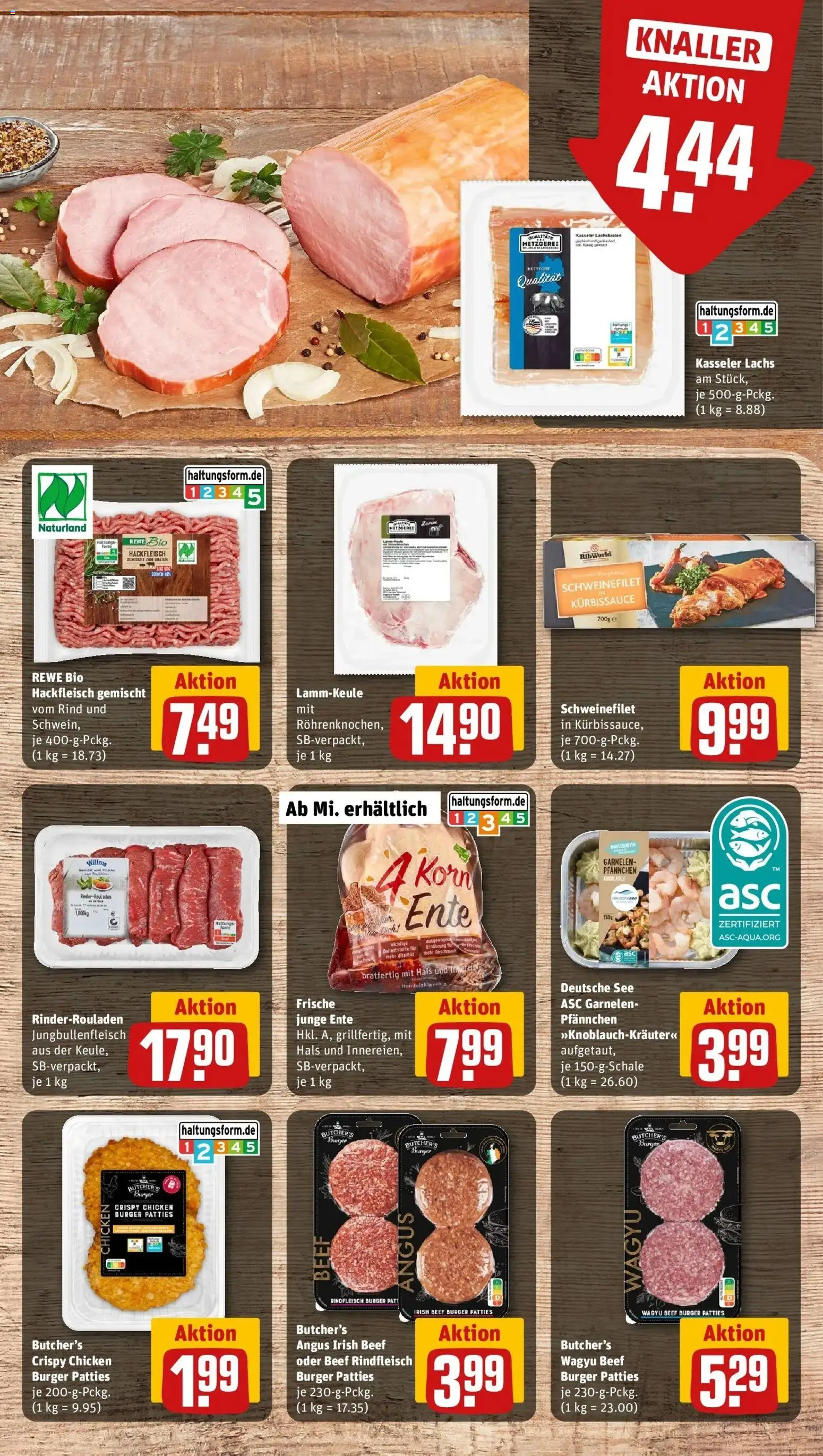 REWE Prospekt ab 26.10.2026 zum Blättern » Angebote | Seite: 8 | Produkte: Garnelen, Schweinefilet, Lachs, Ente