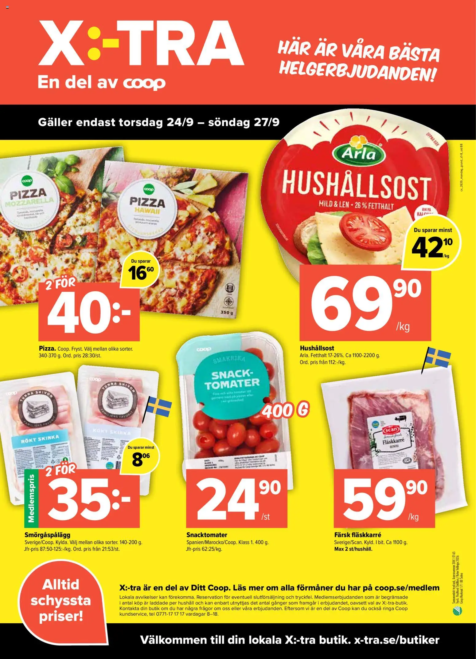 Coop Daglivs reklamblad aktuell från 21/09/2026 | Sida: 8 | Produkter: Galler, Hushållsost, Fläskkarré, Skinka