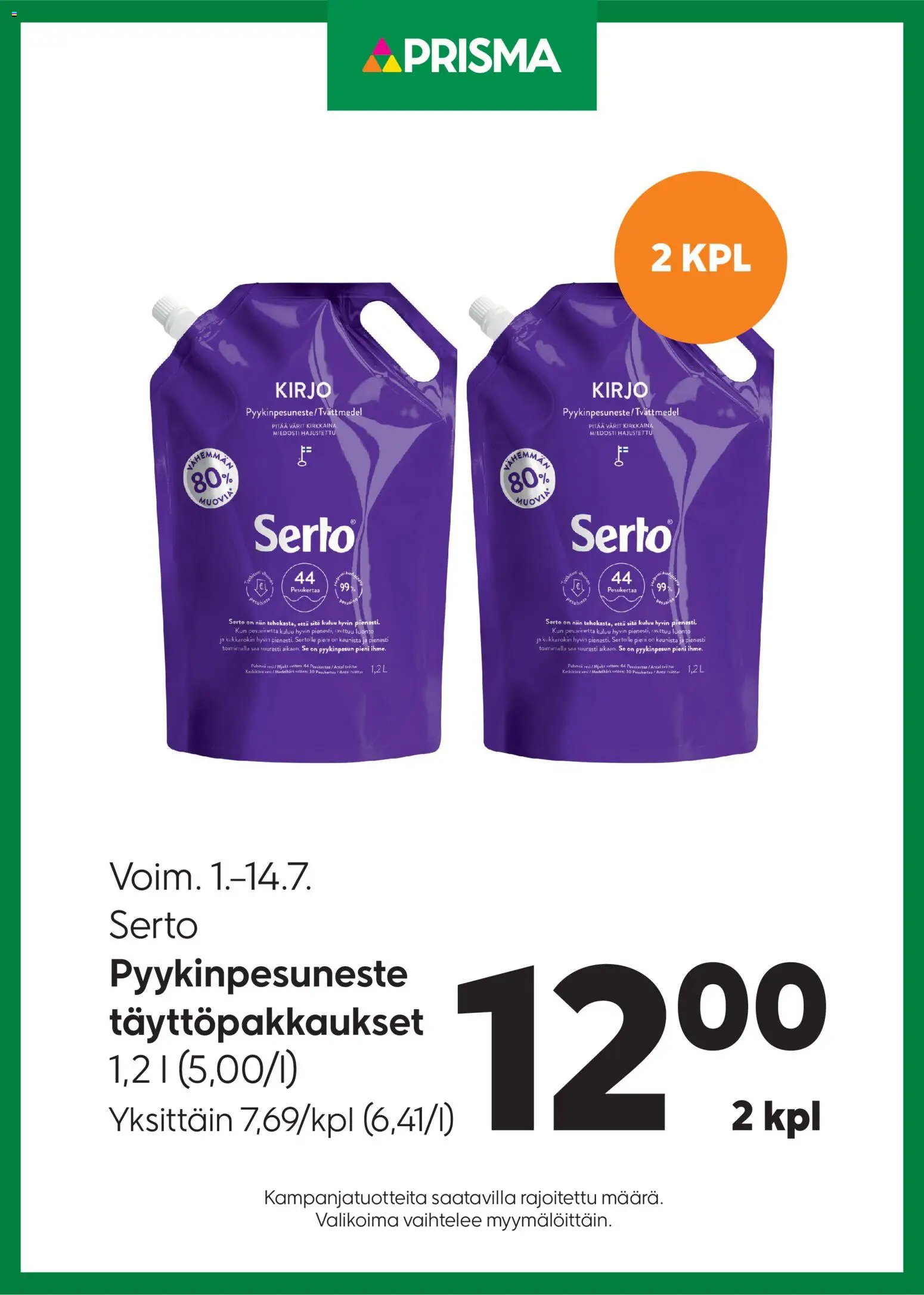 Prisma tarjoukset Serto – voimassa 01/07/2026 alkaen | Sivu: 1