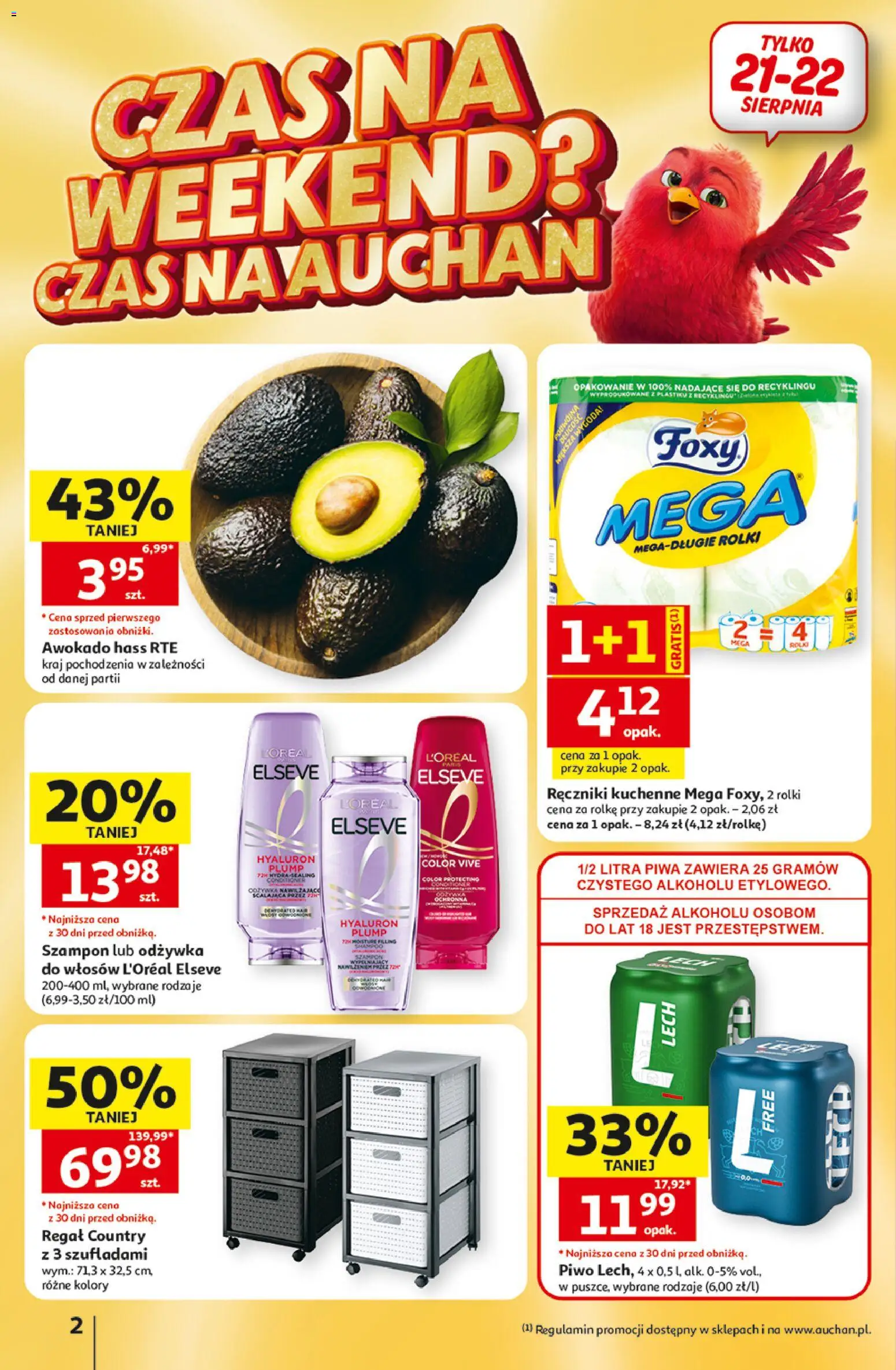 Auchan gazetka - 30 Lat Hipermarket od 20.08.2026 | Strona: 2 | Produkty: Rolki, Awokado Hass, Regał, Awokado